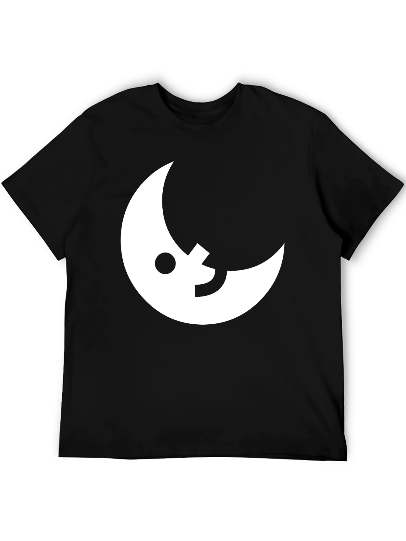 Modern Moon Graphic Tee - Black Cotton Blend