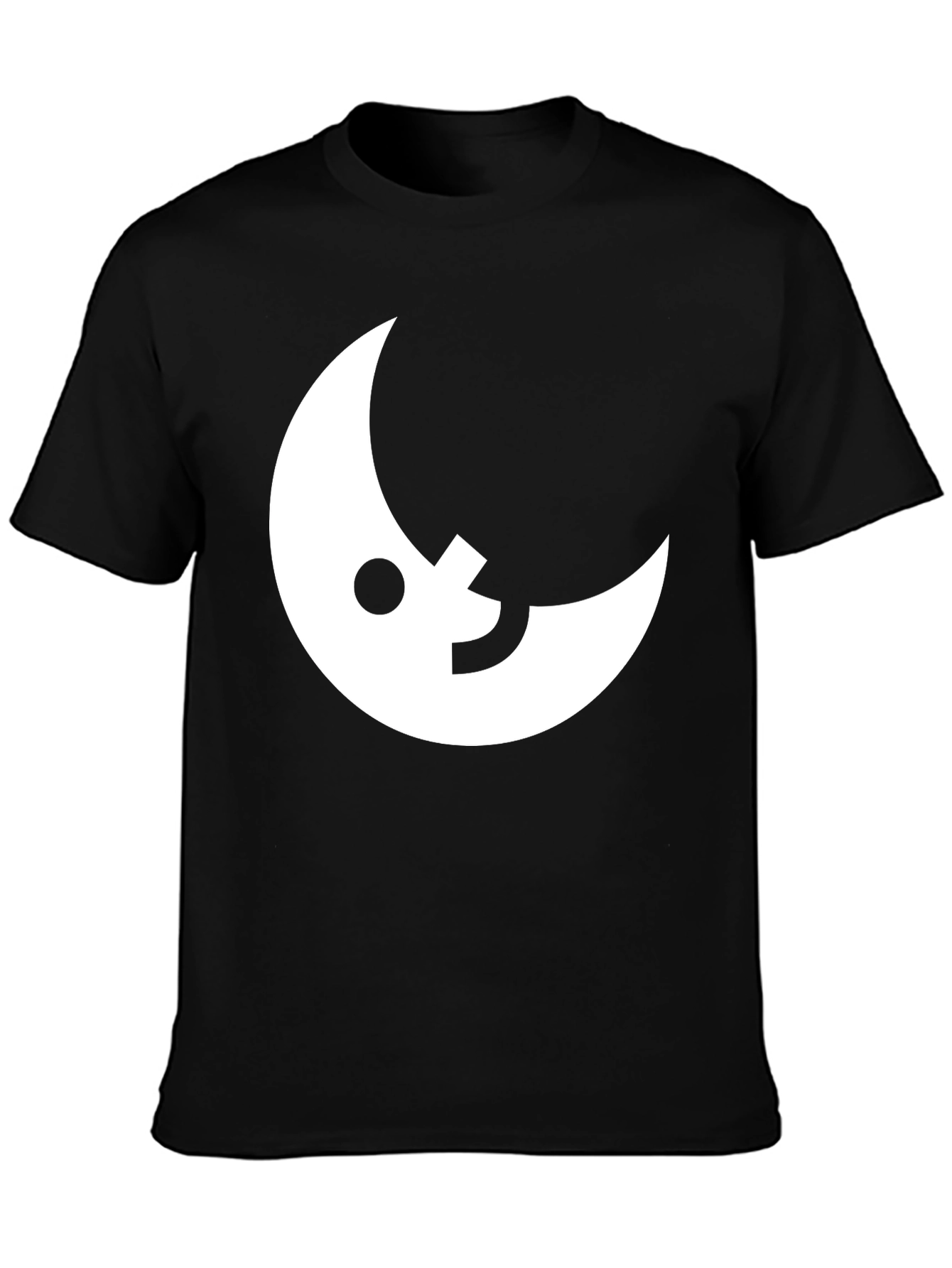 Modern Moon Graphic Tee - Black Cotton Blend