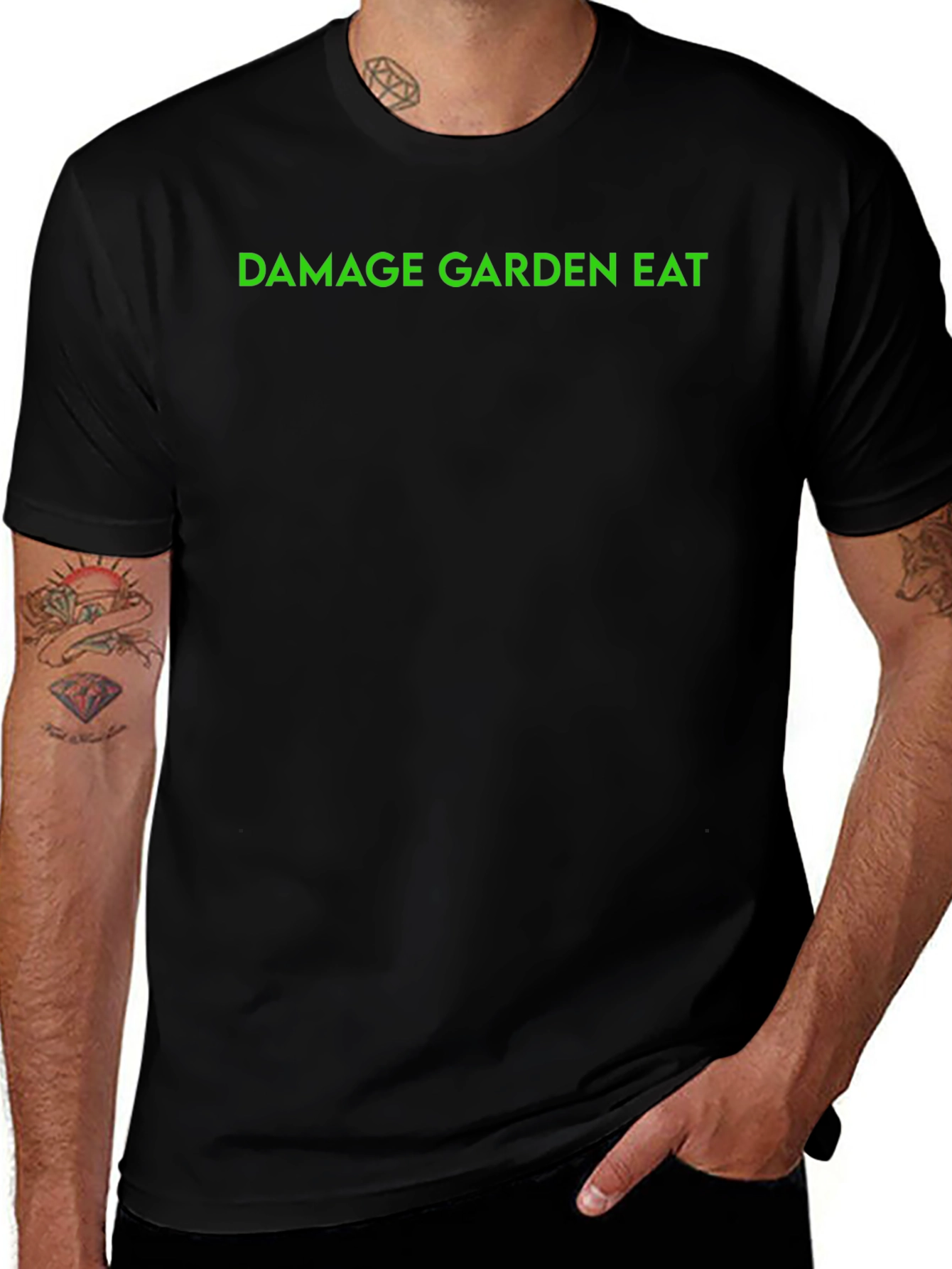 Damage Garden Eat Graphic Tee - Cool Black Shirt