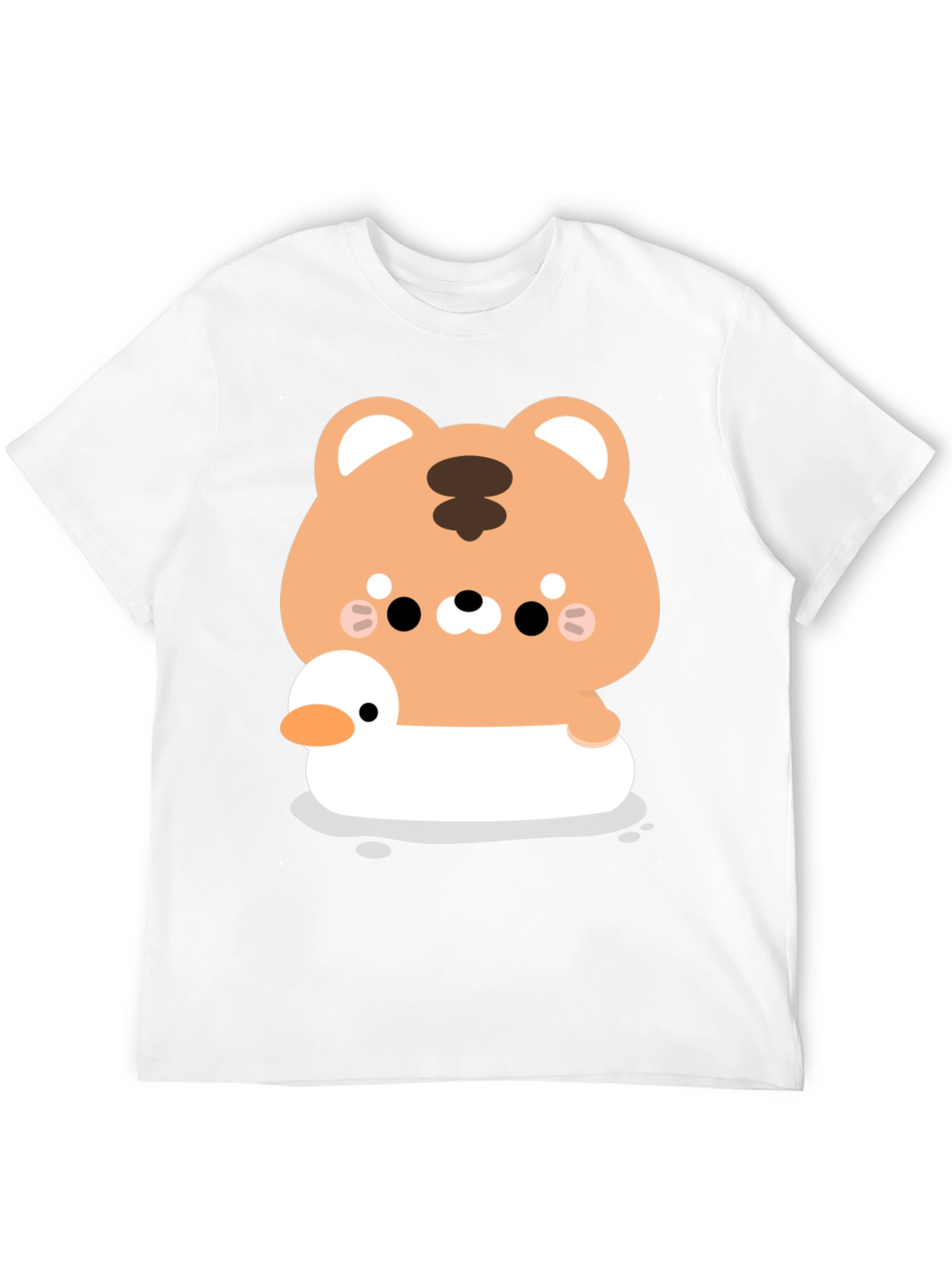 Cute Tiger on Duck T-Shirt