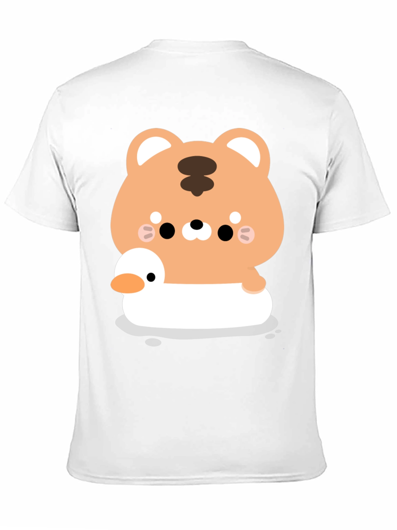 Cute Tiger on Duck T-Shirt