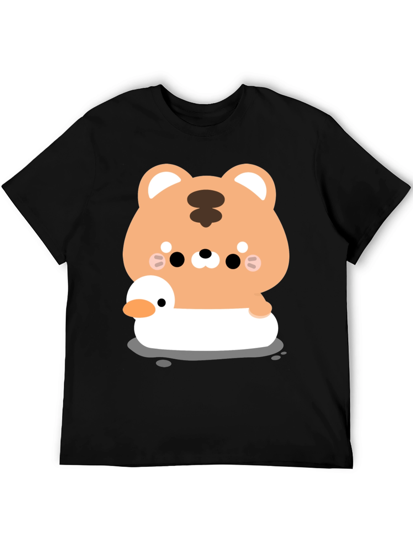 Cute Tiger on Duck T-Shirt