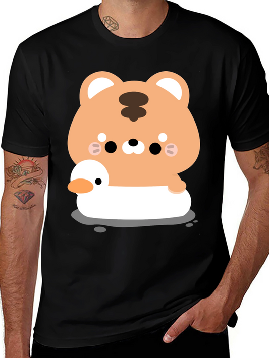 Cute Tiger on Duck T-Shirt