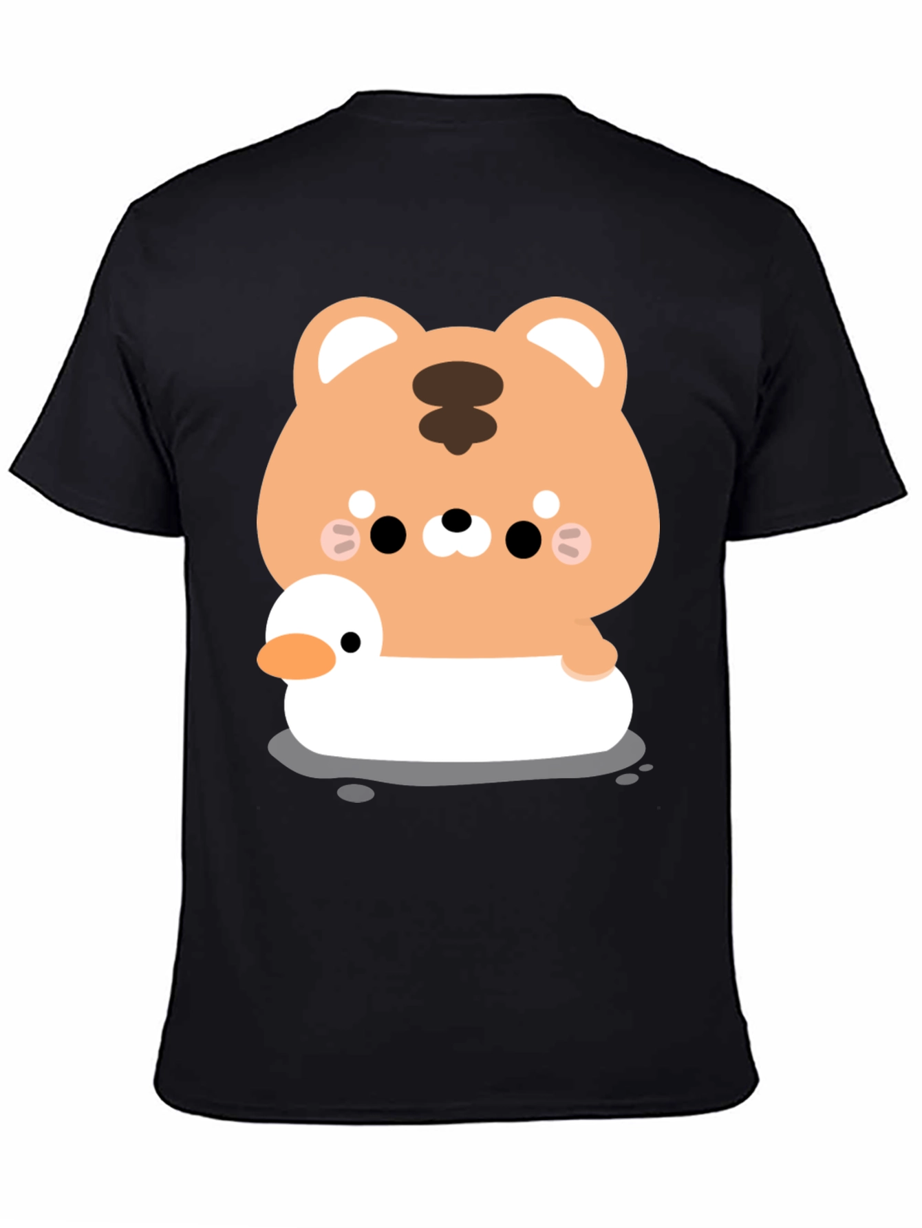 Cute Tiger on Duck T-Shirt