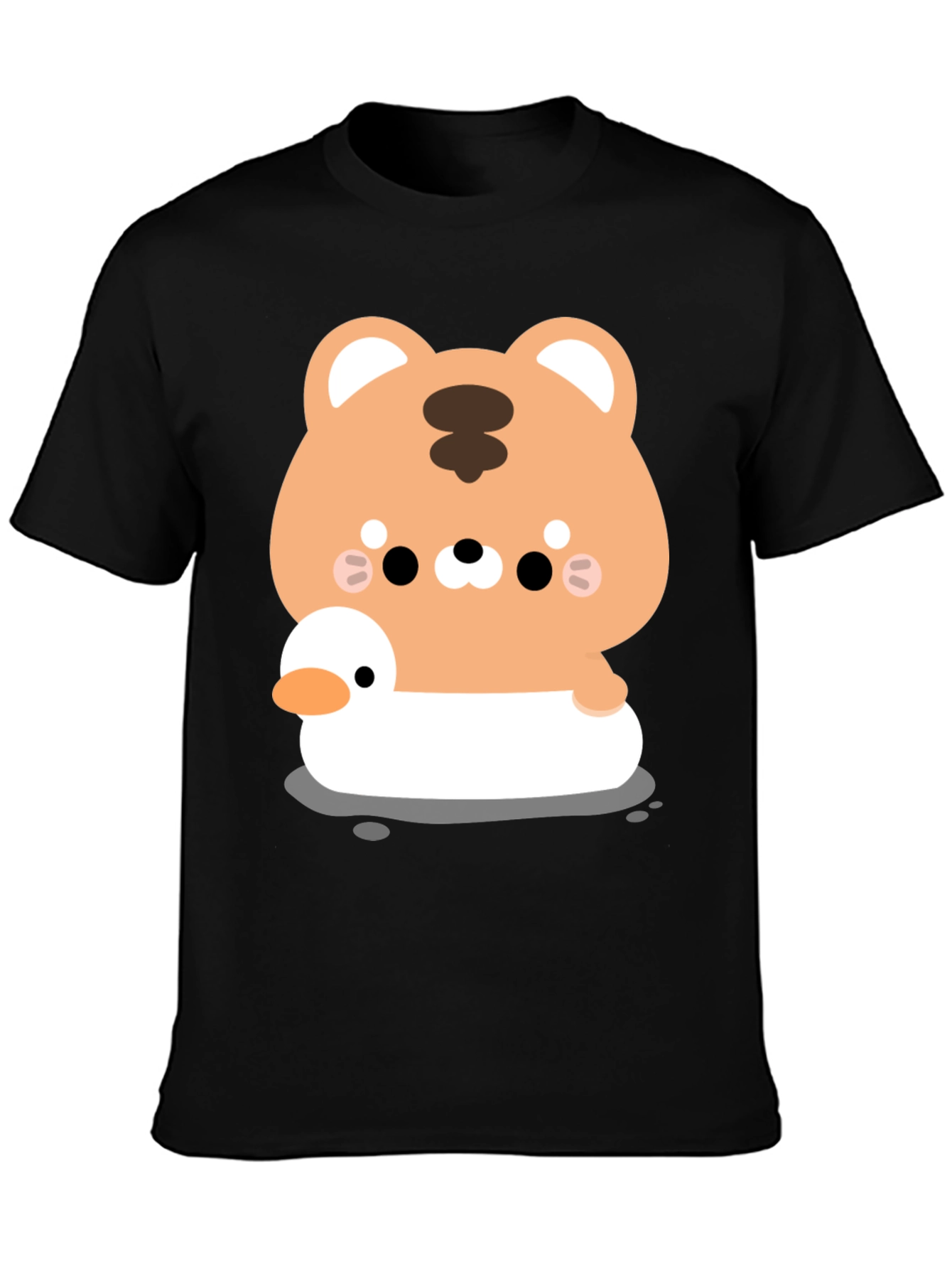 Cute Tiger on Duck T-Shirt