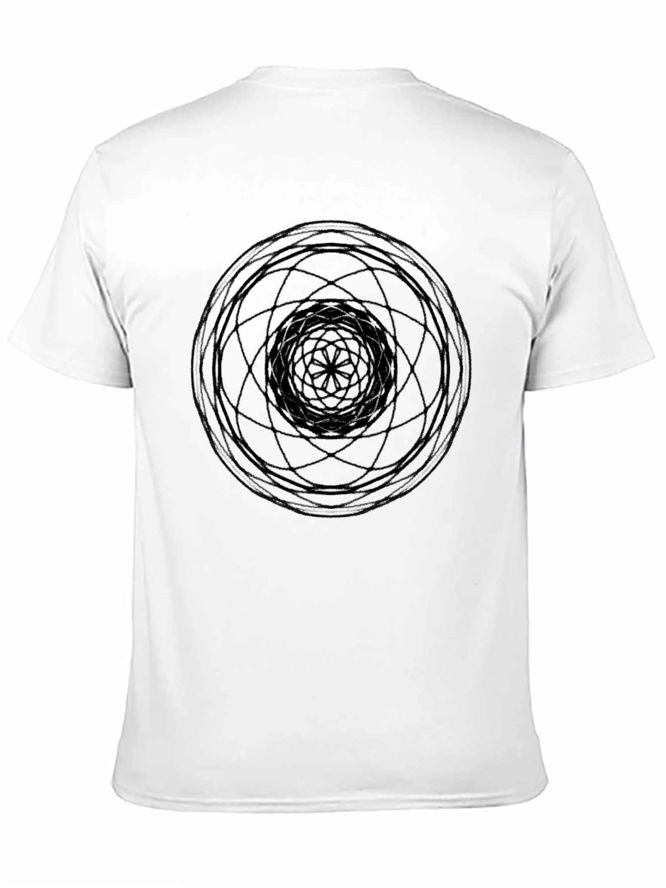Geometric Circle Graphic Tee - Black Cotton T-Shirt