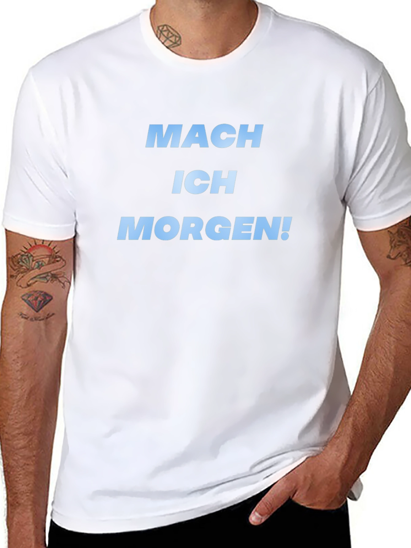 Mach Ich Morgen! Black Graphic T-Shirt