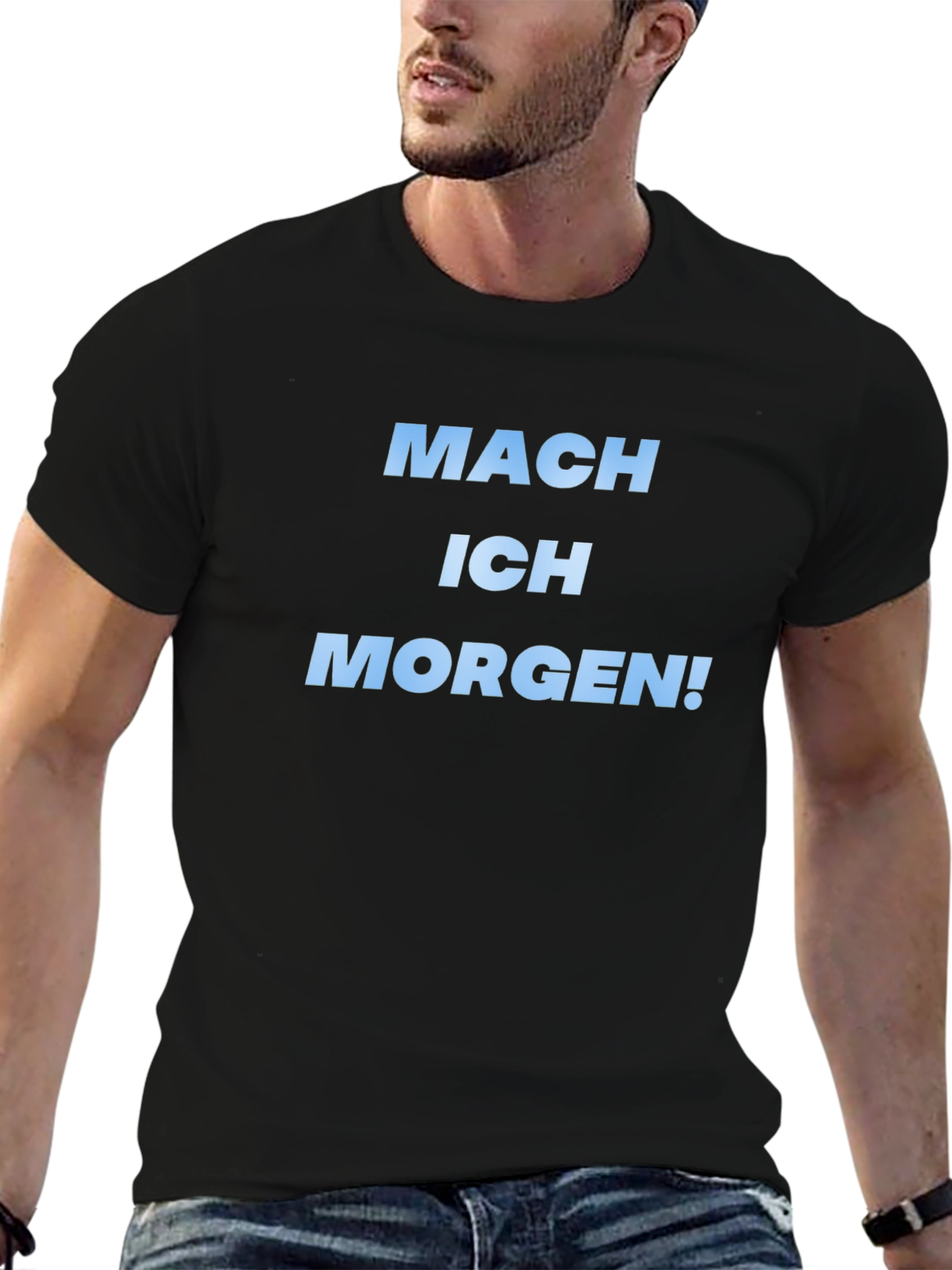 Mach Ich Morgen! Black Graphic T-Shirt