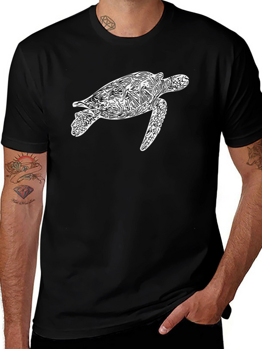 Sea Turtle Graphic T-Shirt - Black