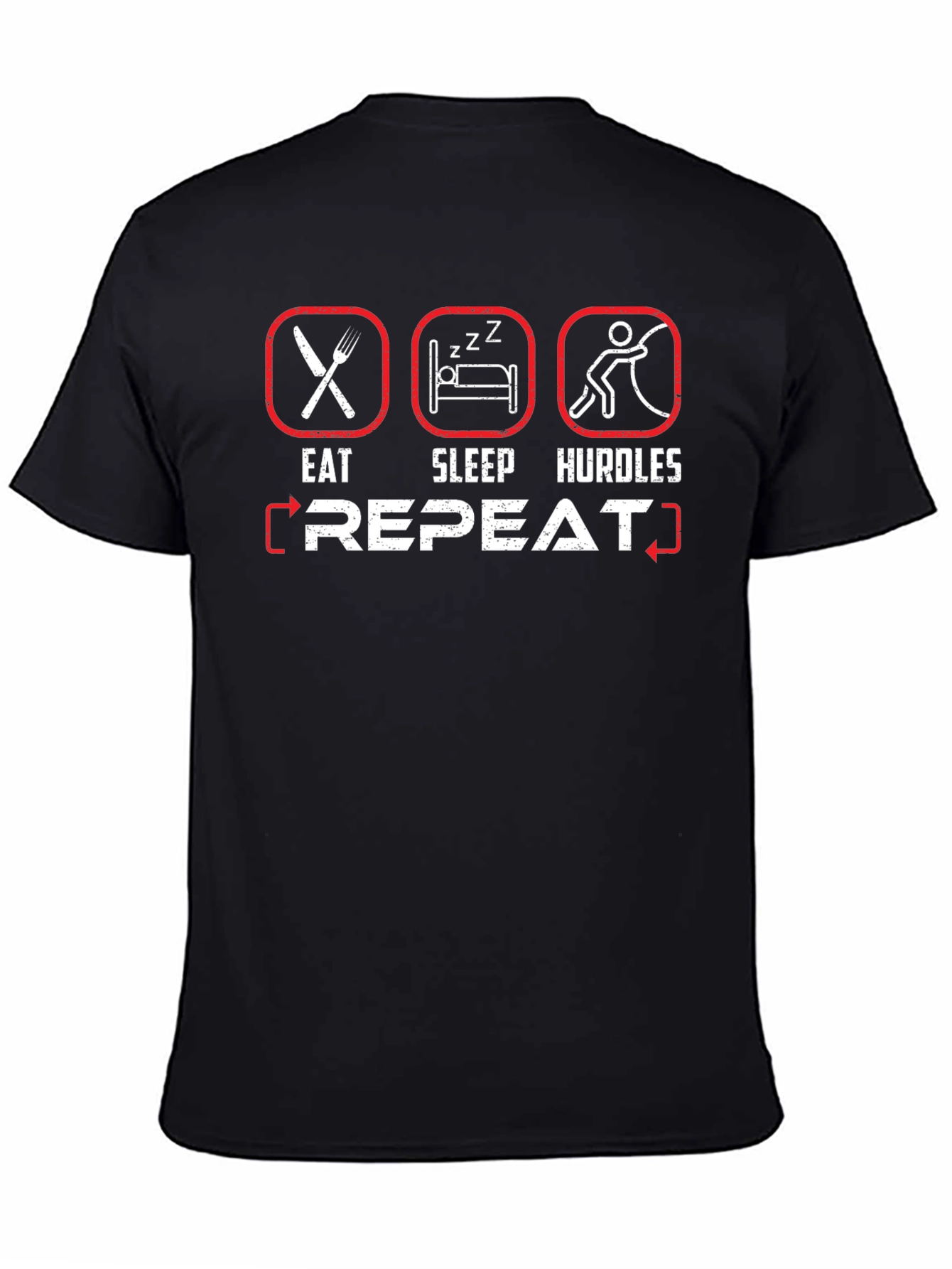Eat Sleep Hurdles Repeat Graphic T-Shirt