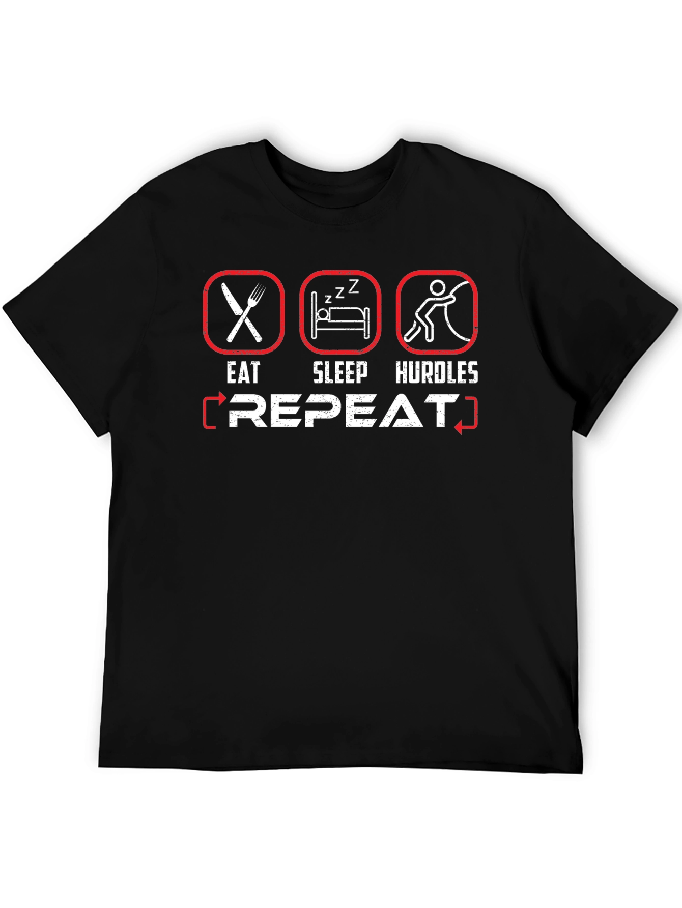 Eat Sleep Hurdles Repeat Graphic T-Shirt