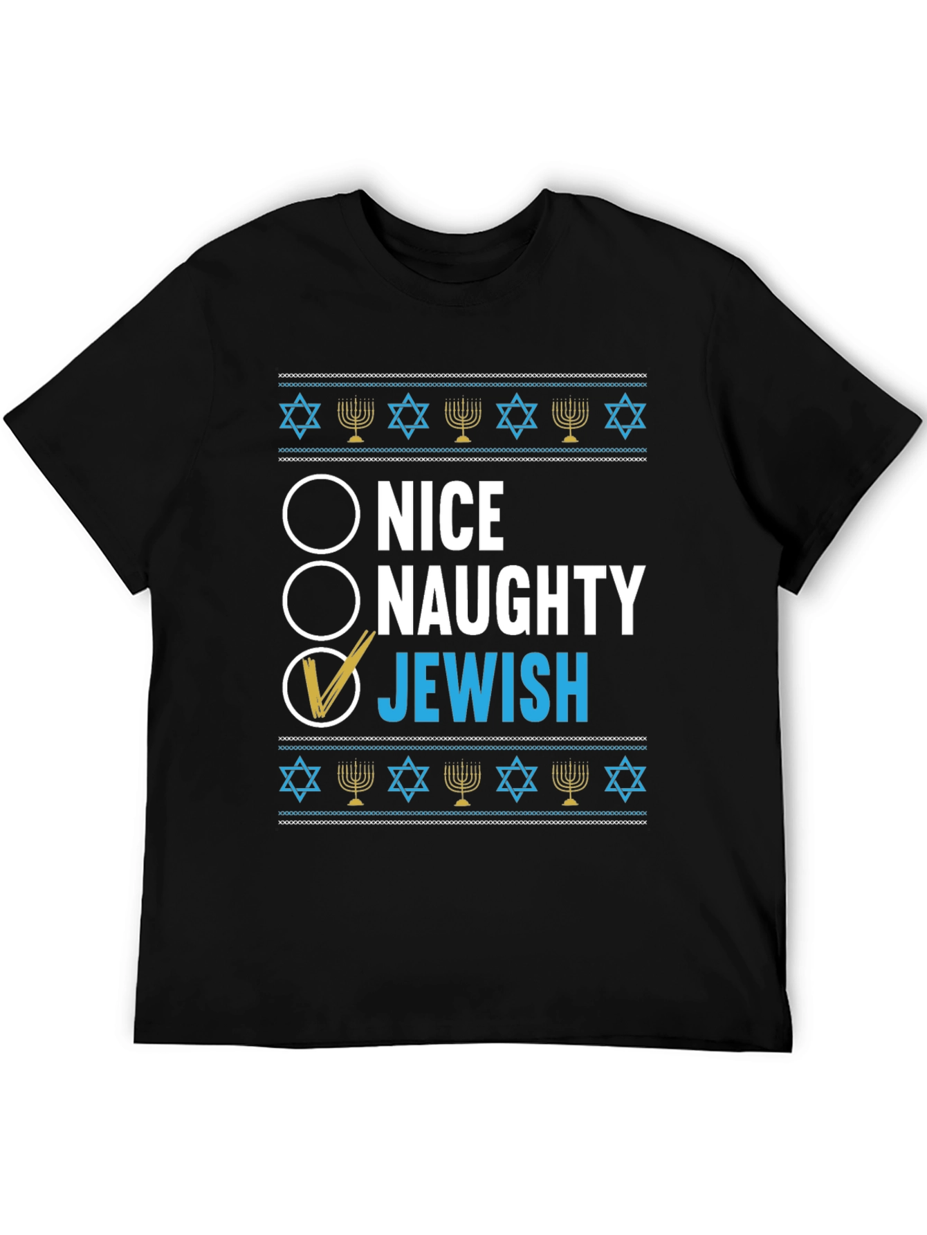 Nice Naughty Jewish Hanukkah T-Shirt