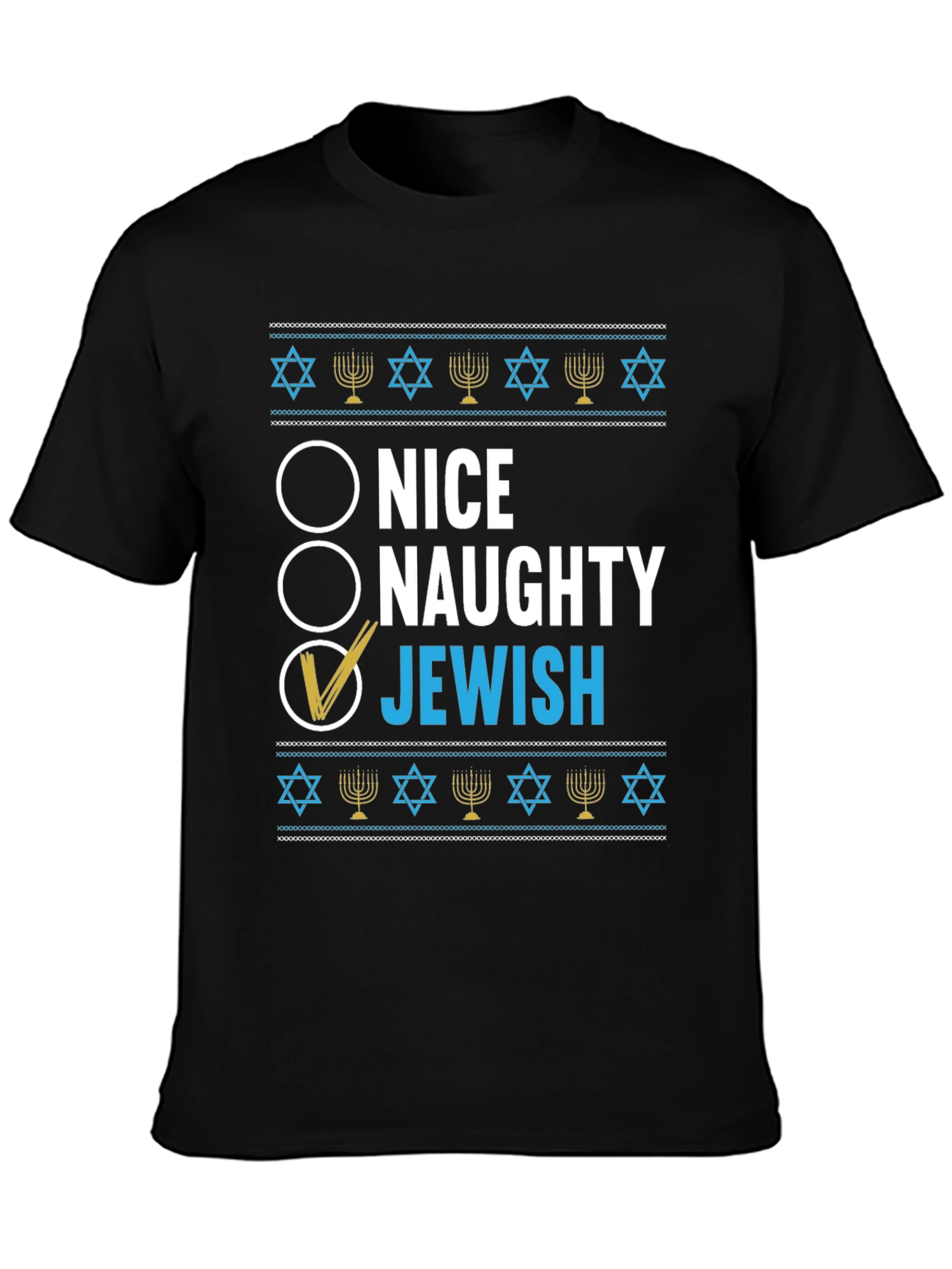 Nice Naughty Jewish Hanukkah T-Shirt