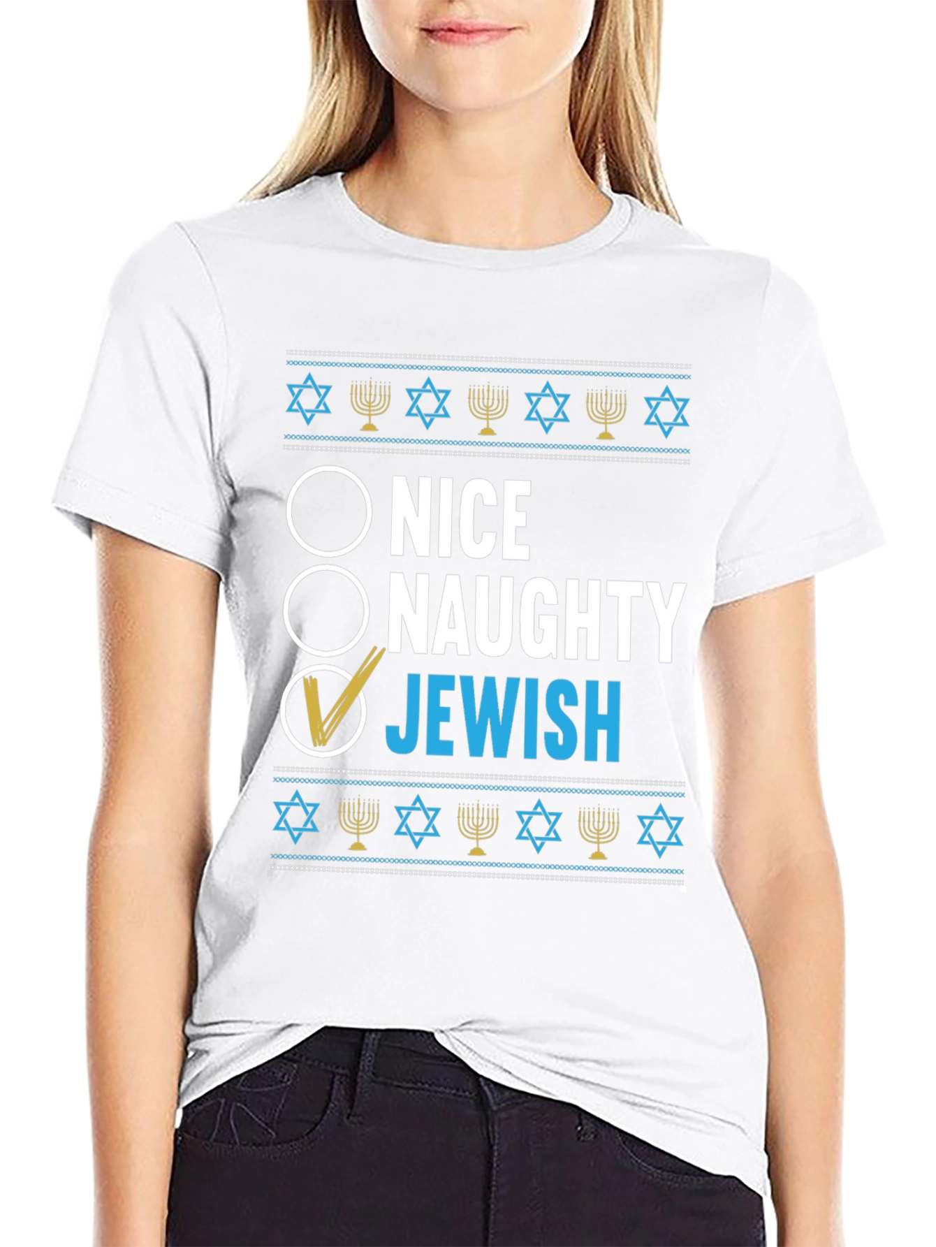 Nice Naughty Jewish Hanukkah T-Shirt