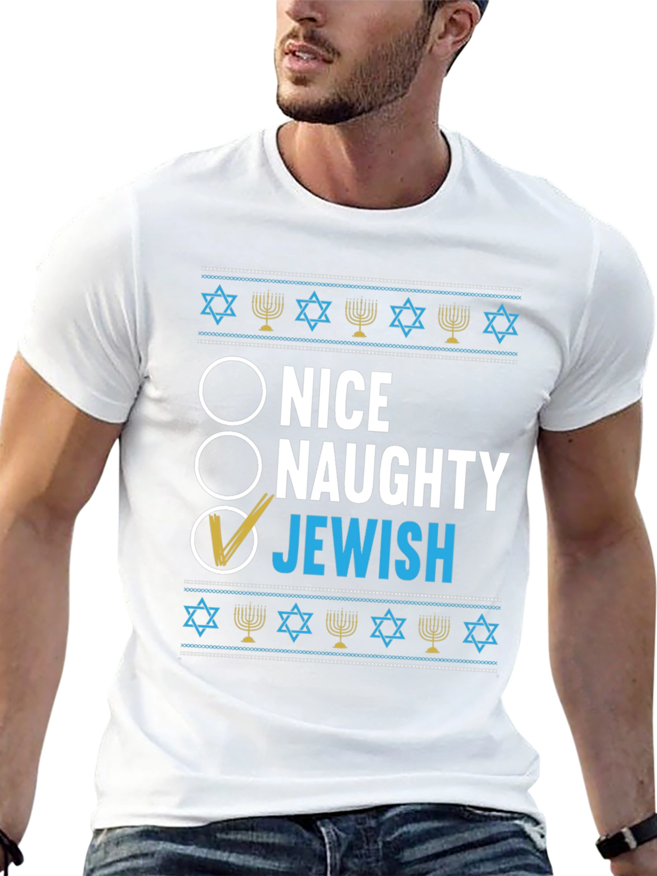 Nice Naughty Jewish Hanukkah T-Shirt