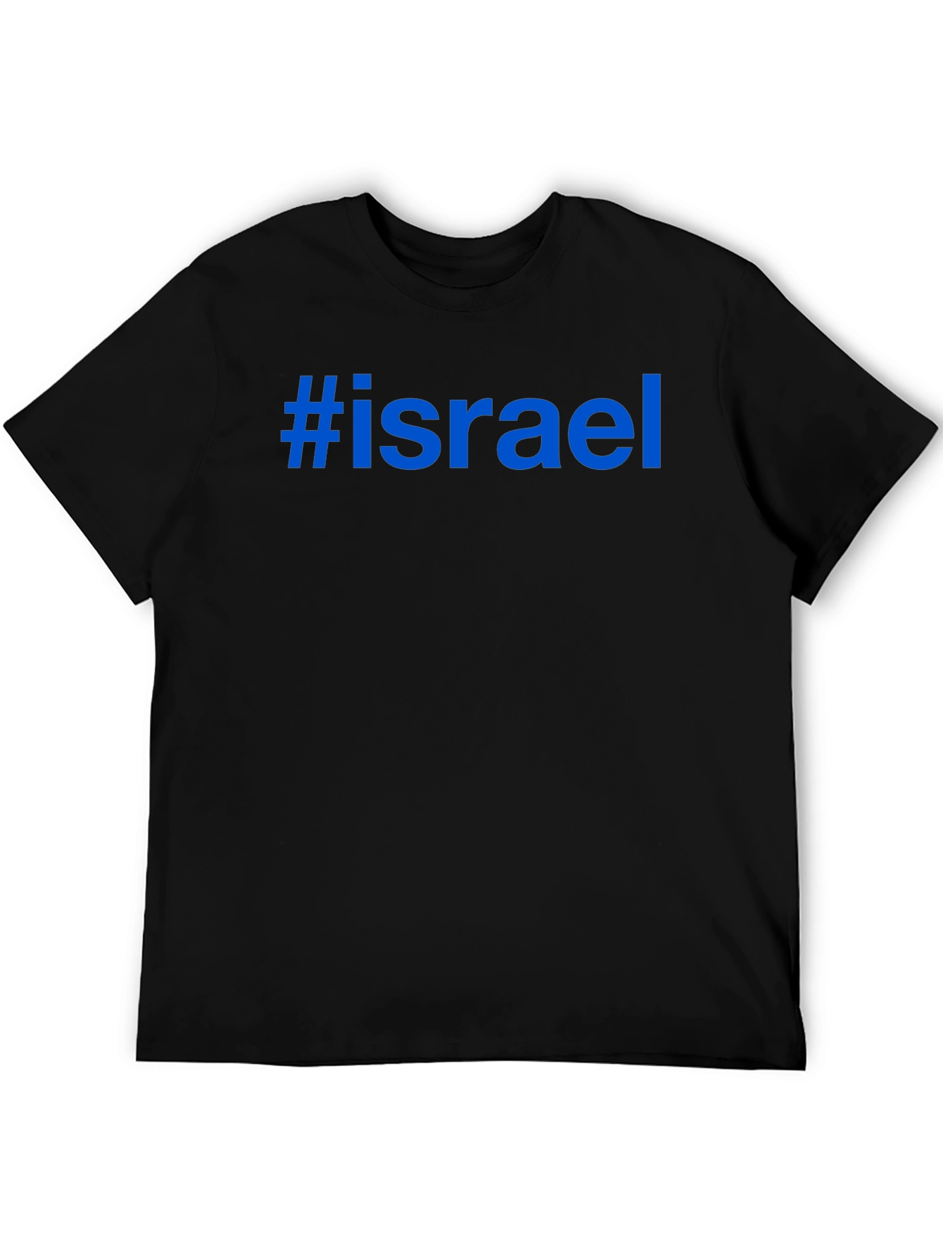 #Israel Graphic Tee - Black Cotton Blend T-Shirt