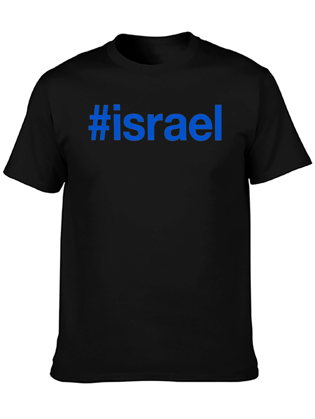 #Israel Graphic Tee - Black Cotton Blend T-Shirt