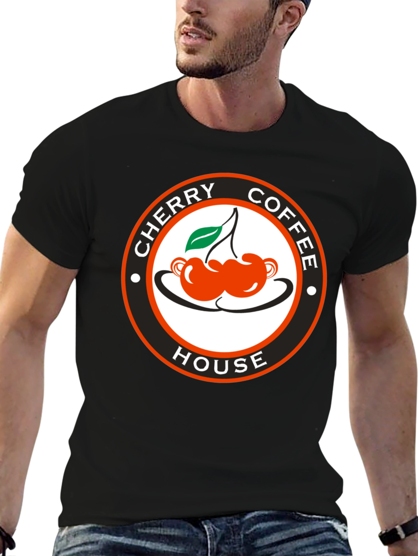 Cherry Coffee House Black T-Shirt