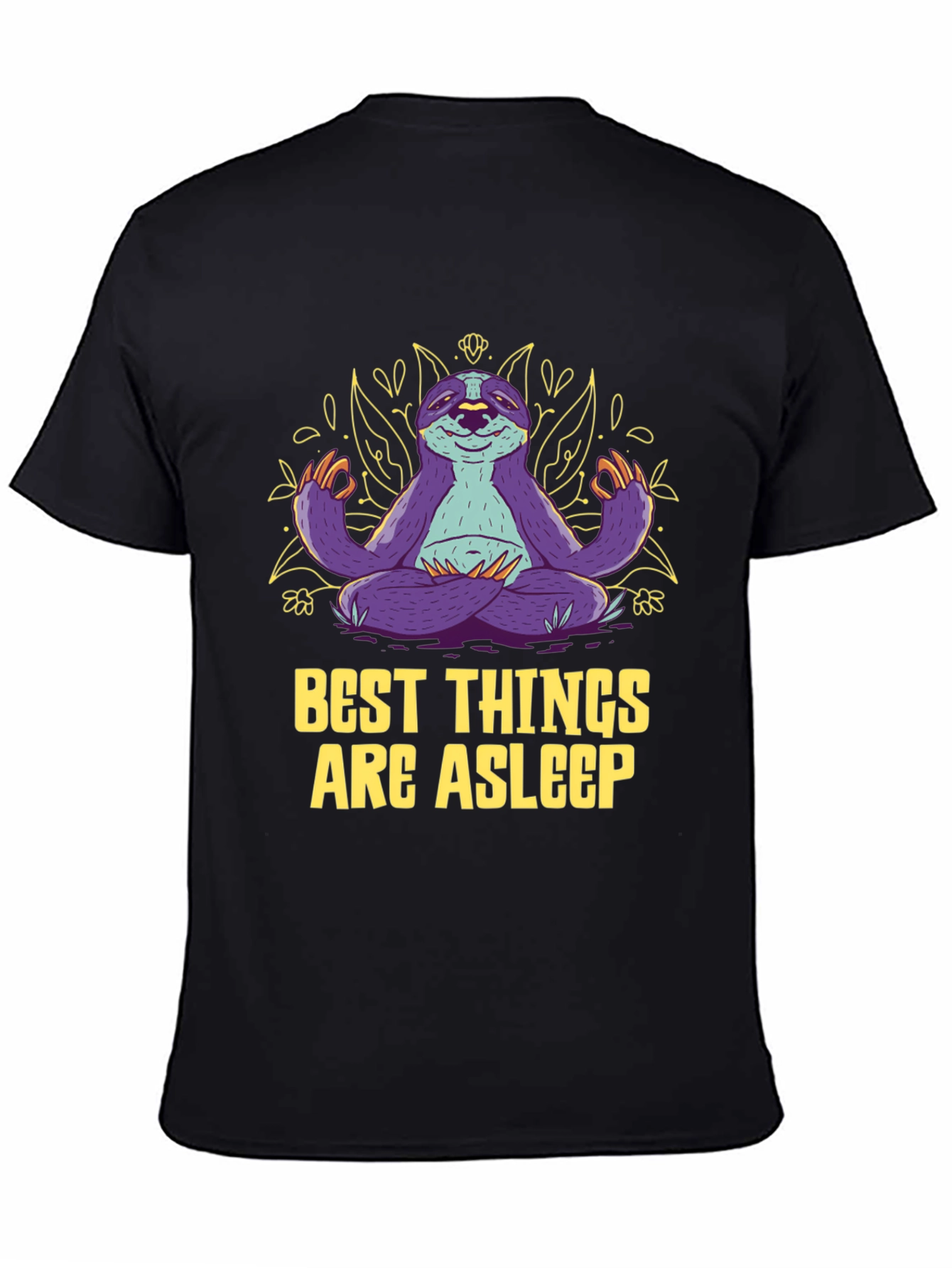 Meditating Sloth Graphic Tee - Best Things Are Asleep
