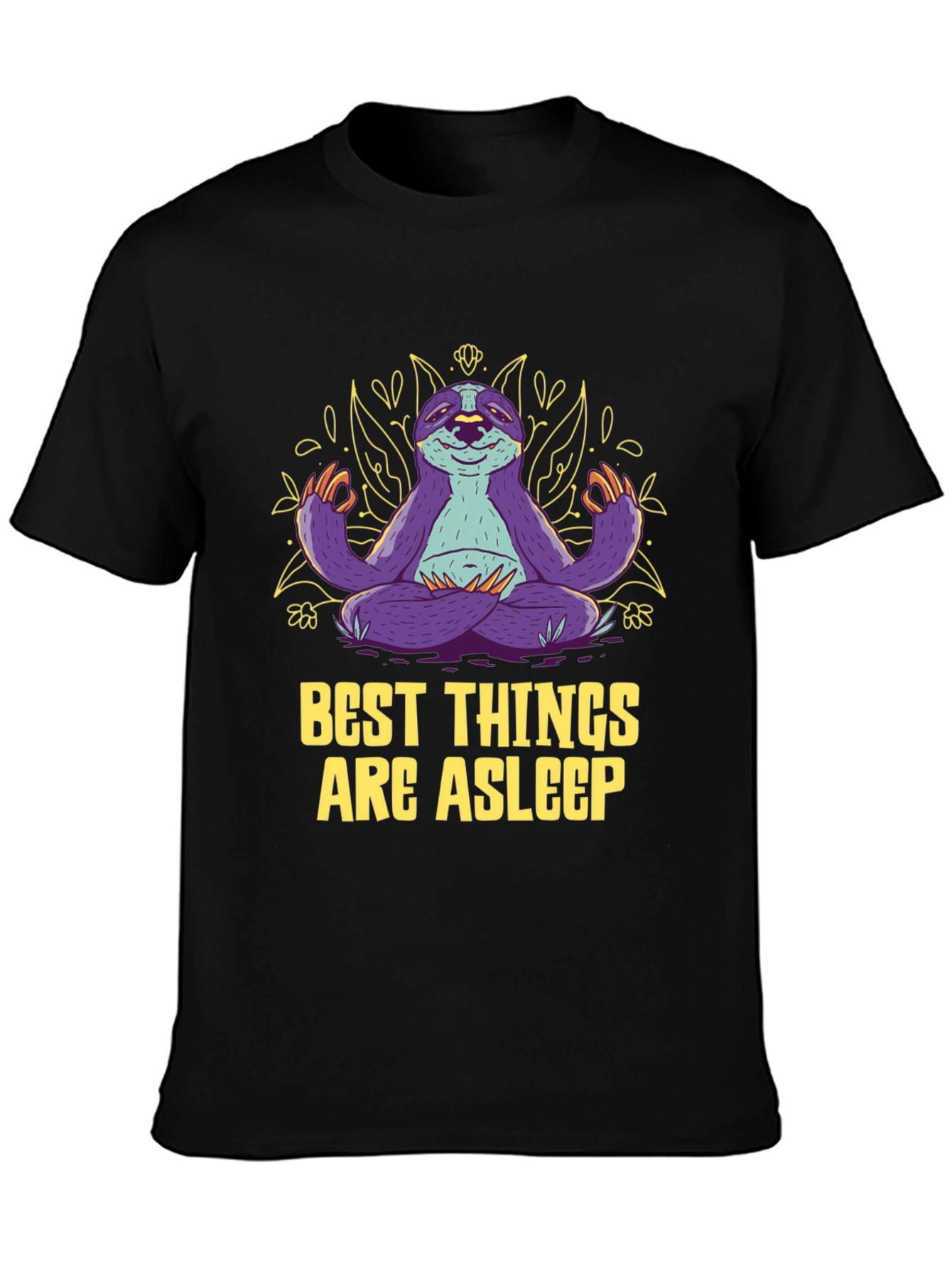 Meditating Sloth Graphic Tee - Best Things Are Asleep