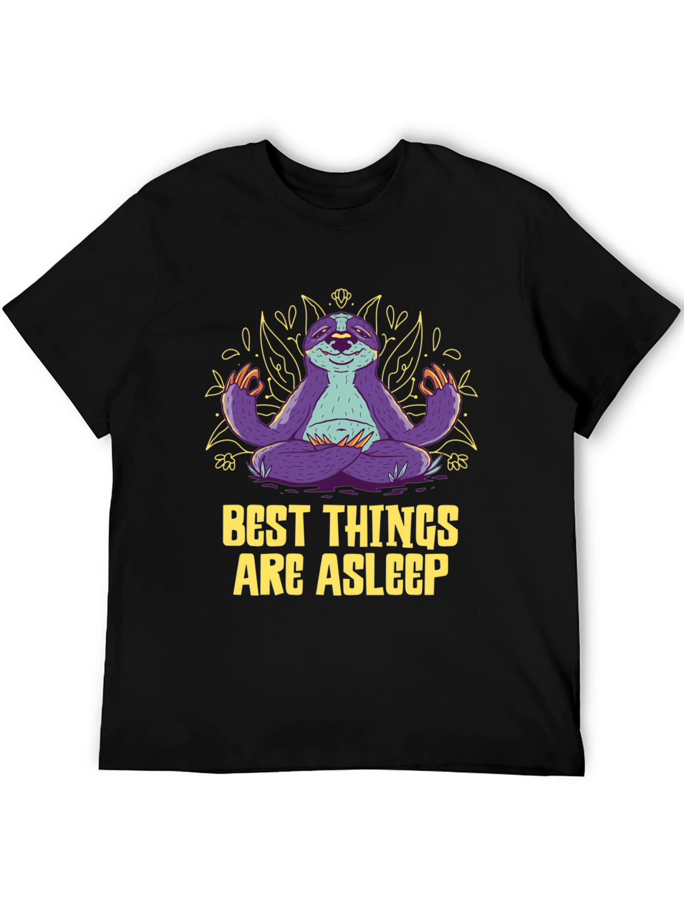 Meditating Sloth Graphic Tee - Best Things Are Asleep