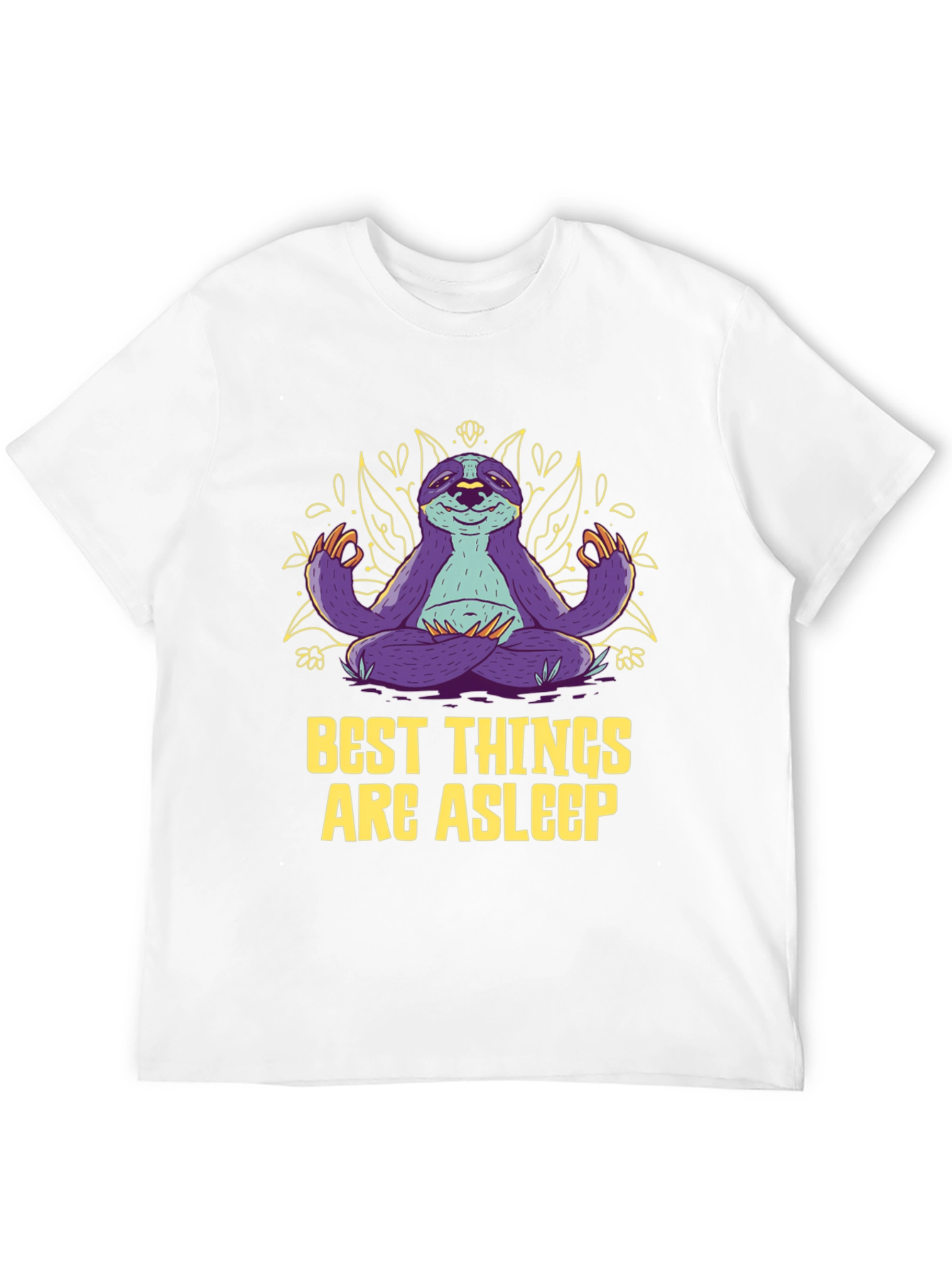 Meditating Sloth Graphic Tee - Best Things Are Asleep
