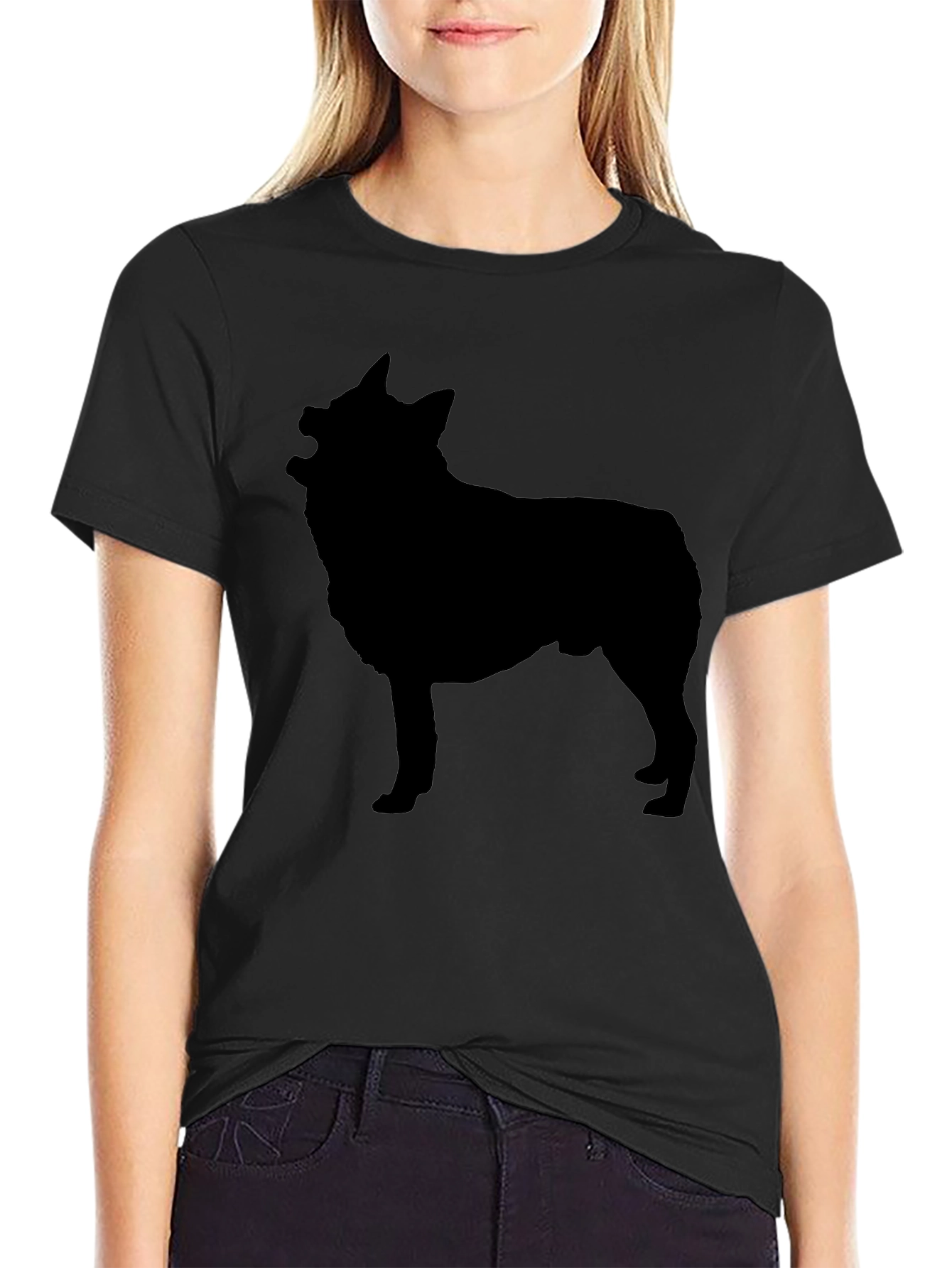 Black Dog Silhouette Graphic Tee - Mens Casual Shirt