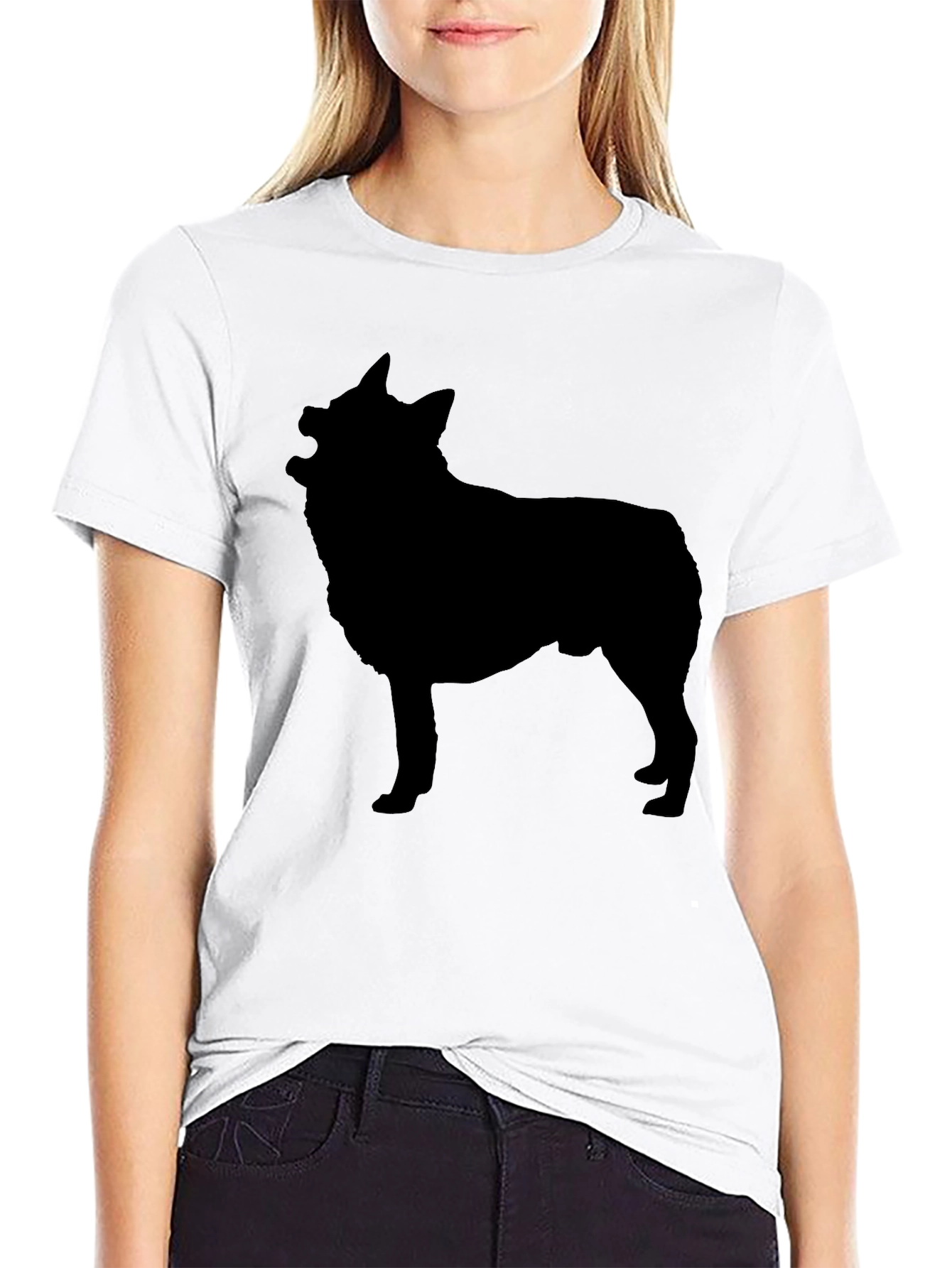 Black Dog Silhouette Graphic Tee - Mens Casual Shirt