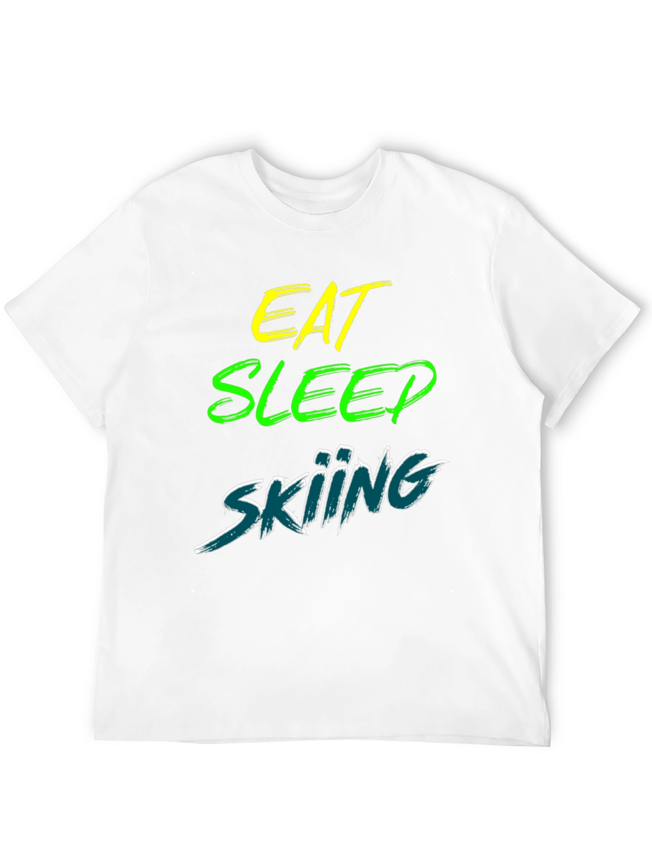 Eat Sleep Skiing Black Graphic Tee Shirt