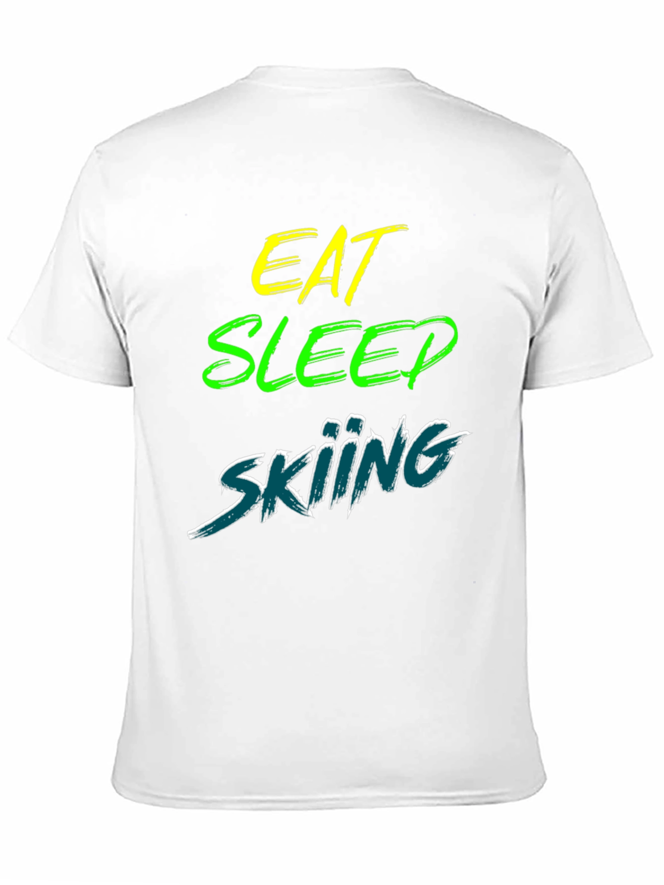 Eat Sleep Skiing Black Graphic Tee Shirt