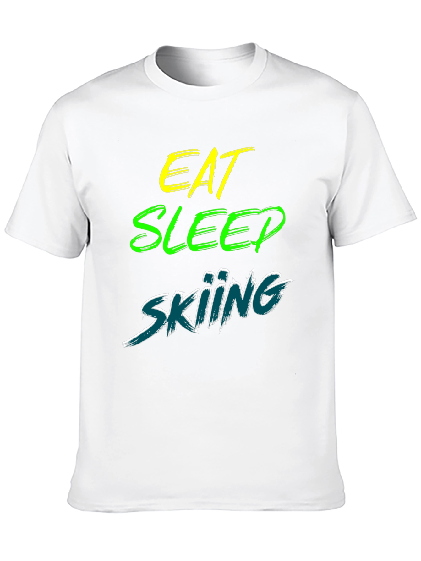 Eat Sleep Skiing Black Graphic Tee Shirt