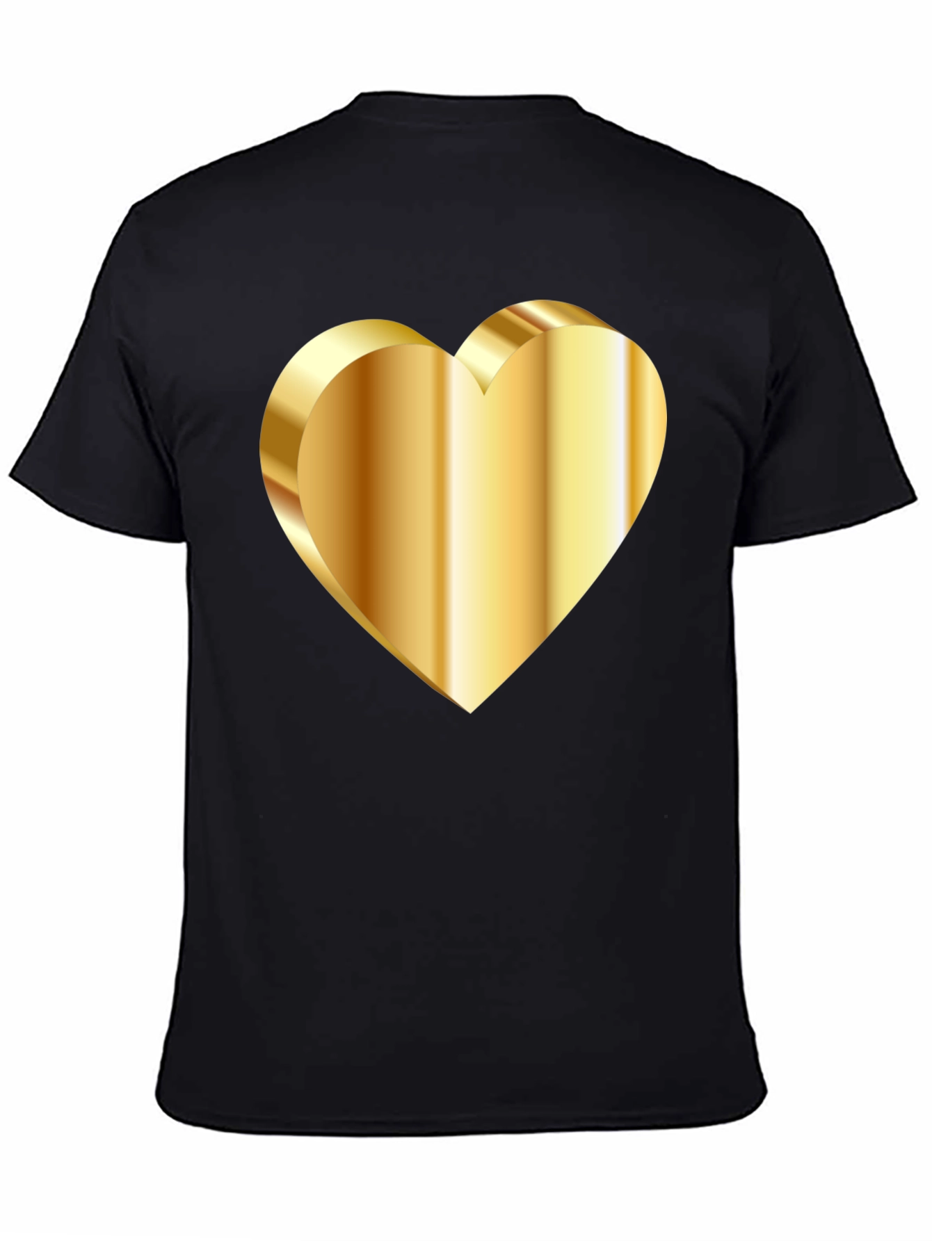 Golden Heart Graphic Tee - Stylish Black T-Shirt
