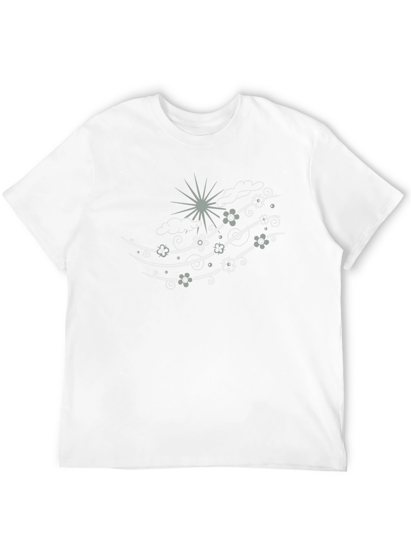 Stylish Black Tee with Whimsical Wind Design