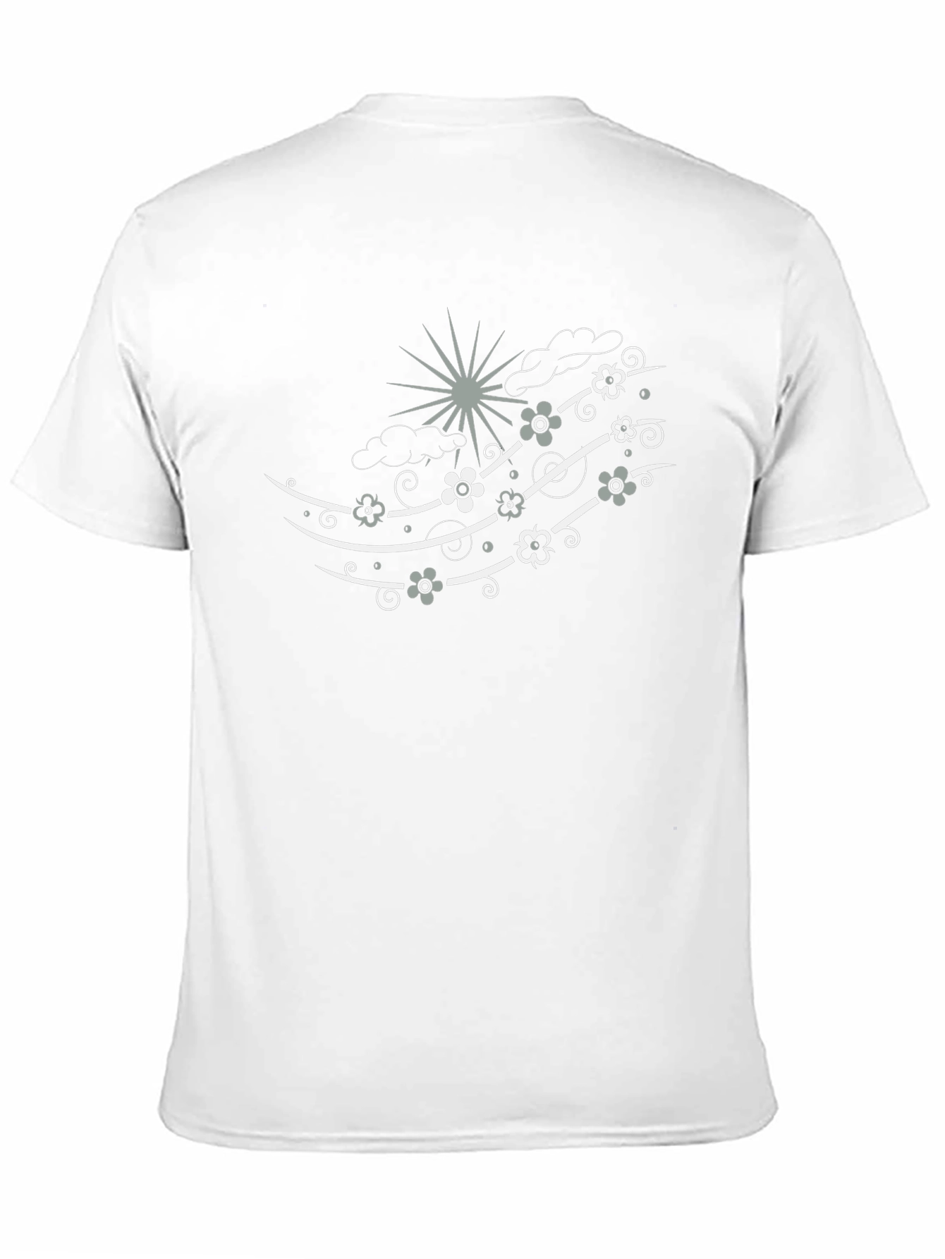 Stylish Black Tee with Whimsical Wind Design