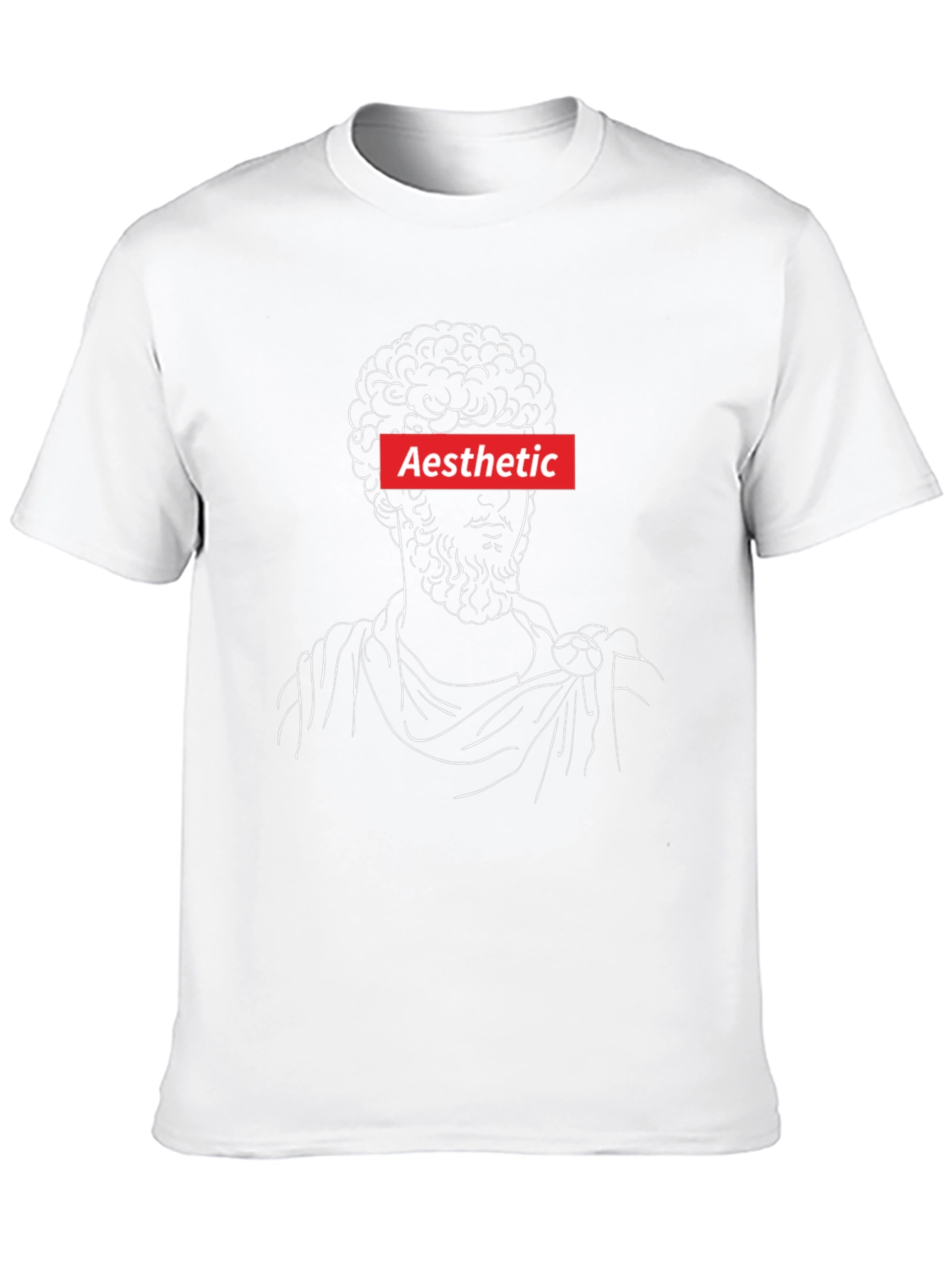 Aesthetic Greek Bust Graphic Tee - Black