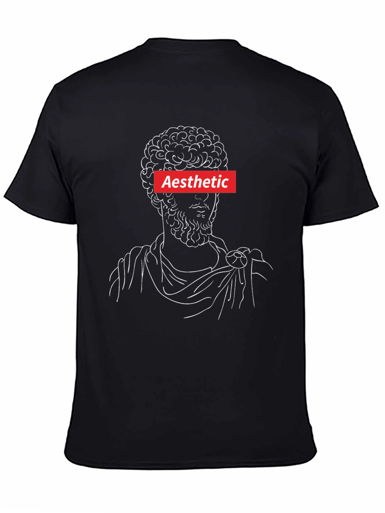 Aesthetic Greek Bust Graphic Tee - Black