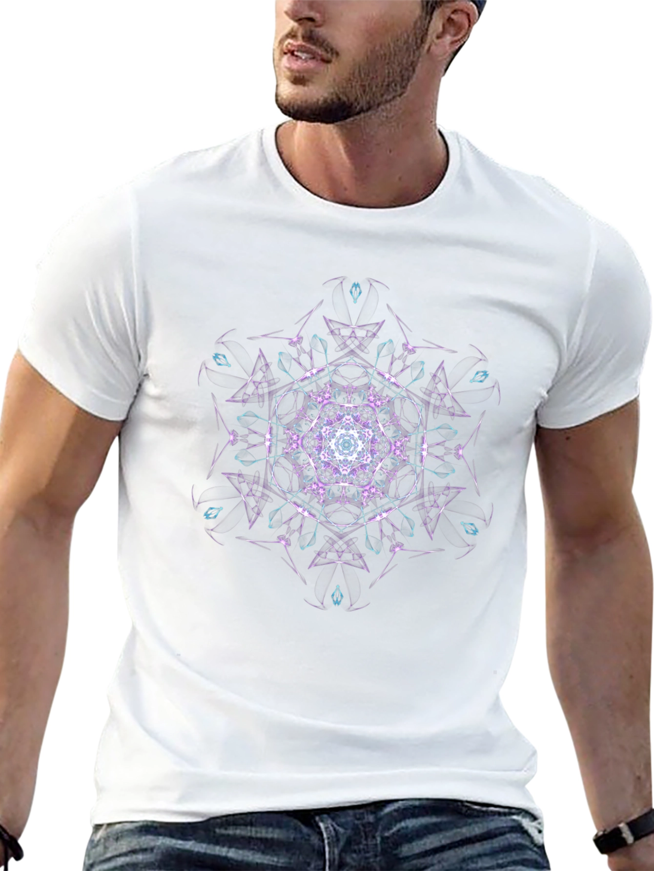 Geometric Mandala T-Shirt - Black
