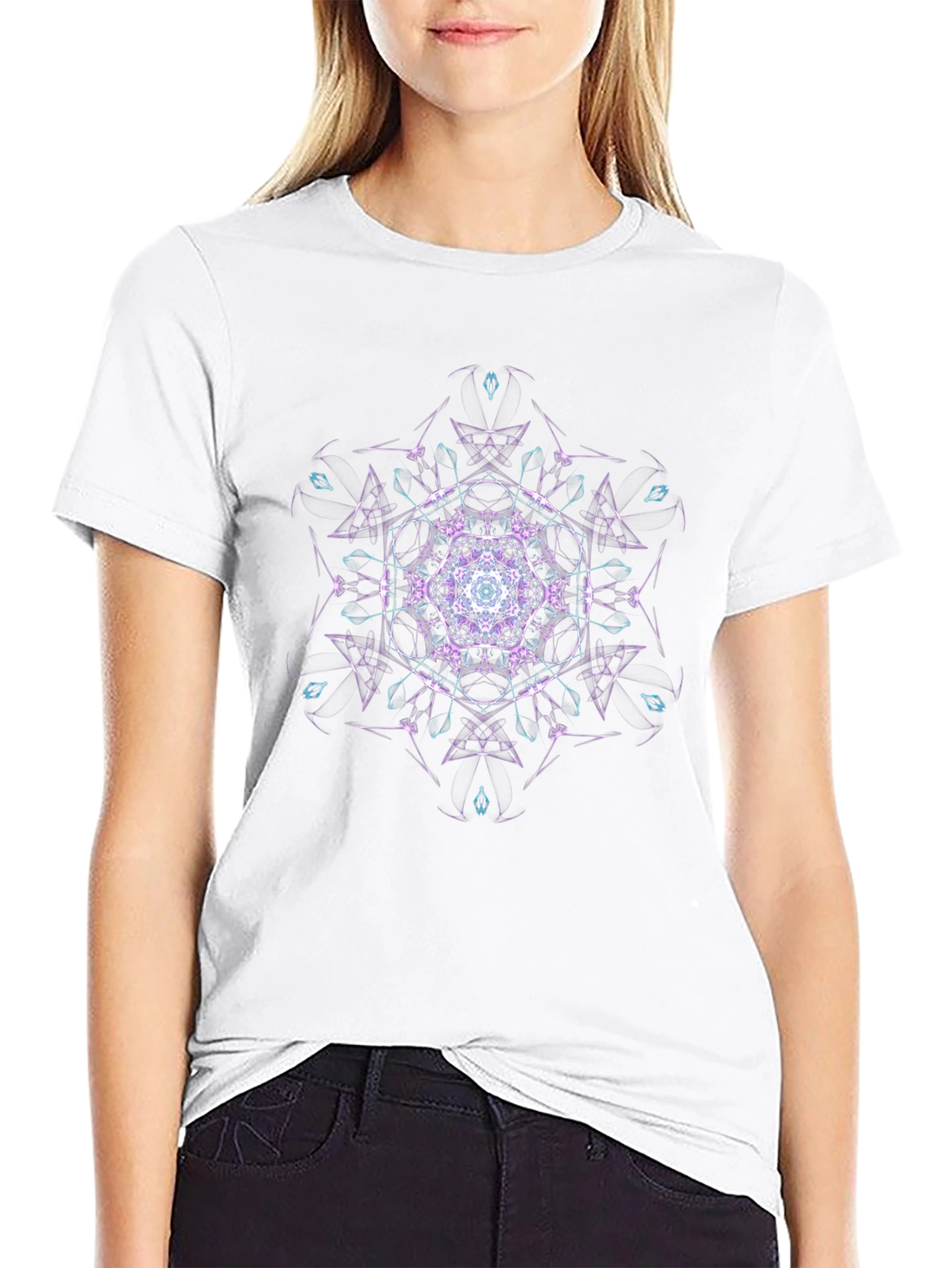 Geometric Mandala T-Shirt - Black