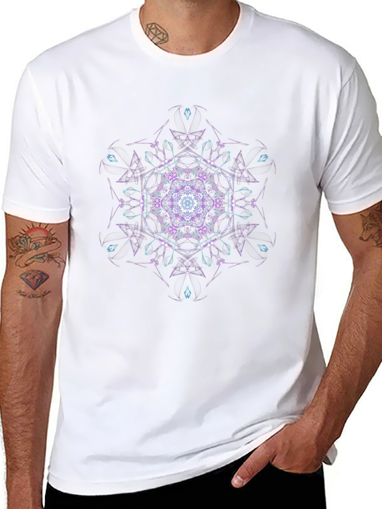 Geometric Mandala T-Shirt - Black