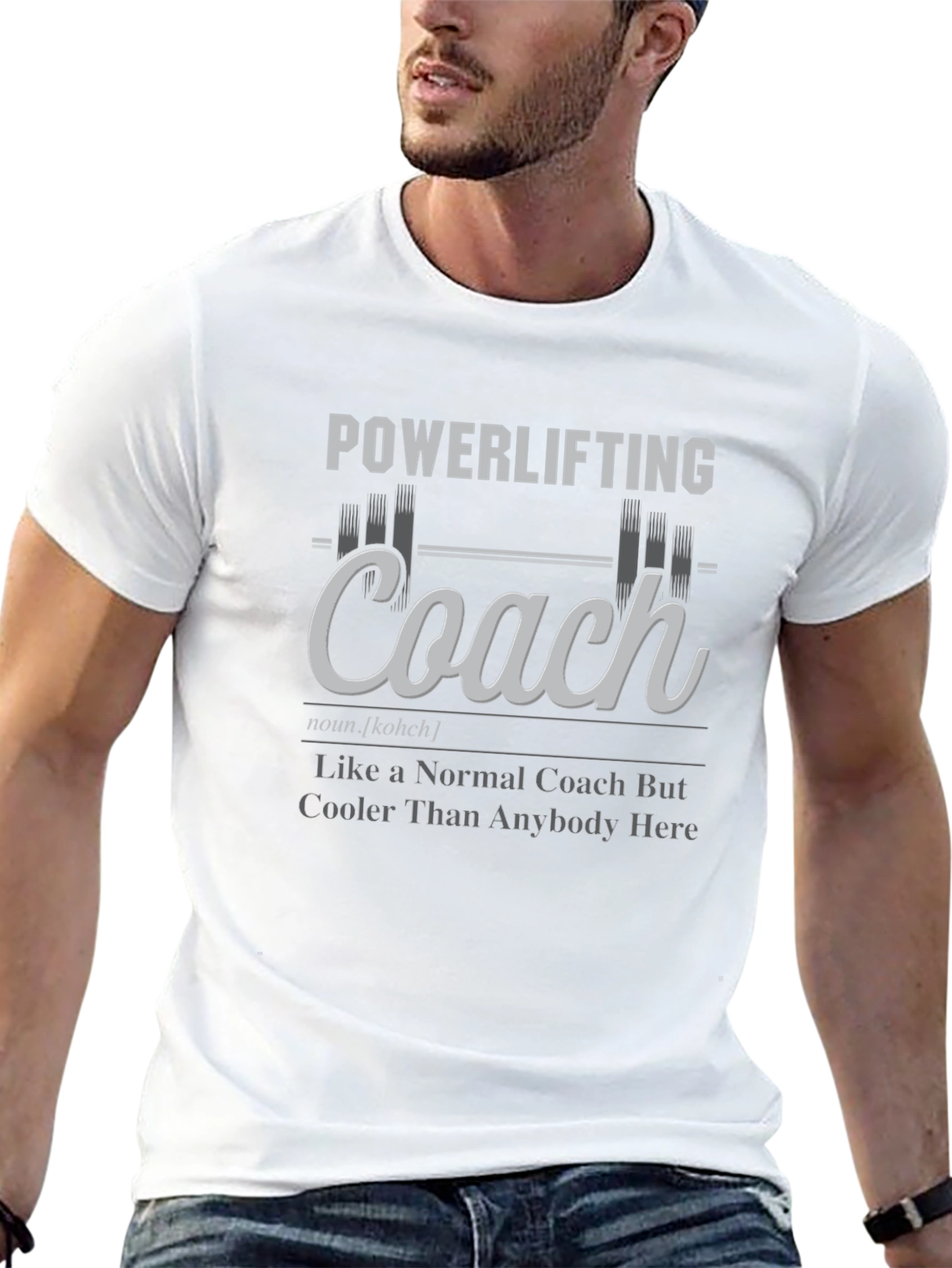 Powerlifting Coach Graphic T-Shirt - Gym Trainer Gift