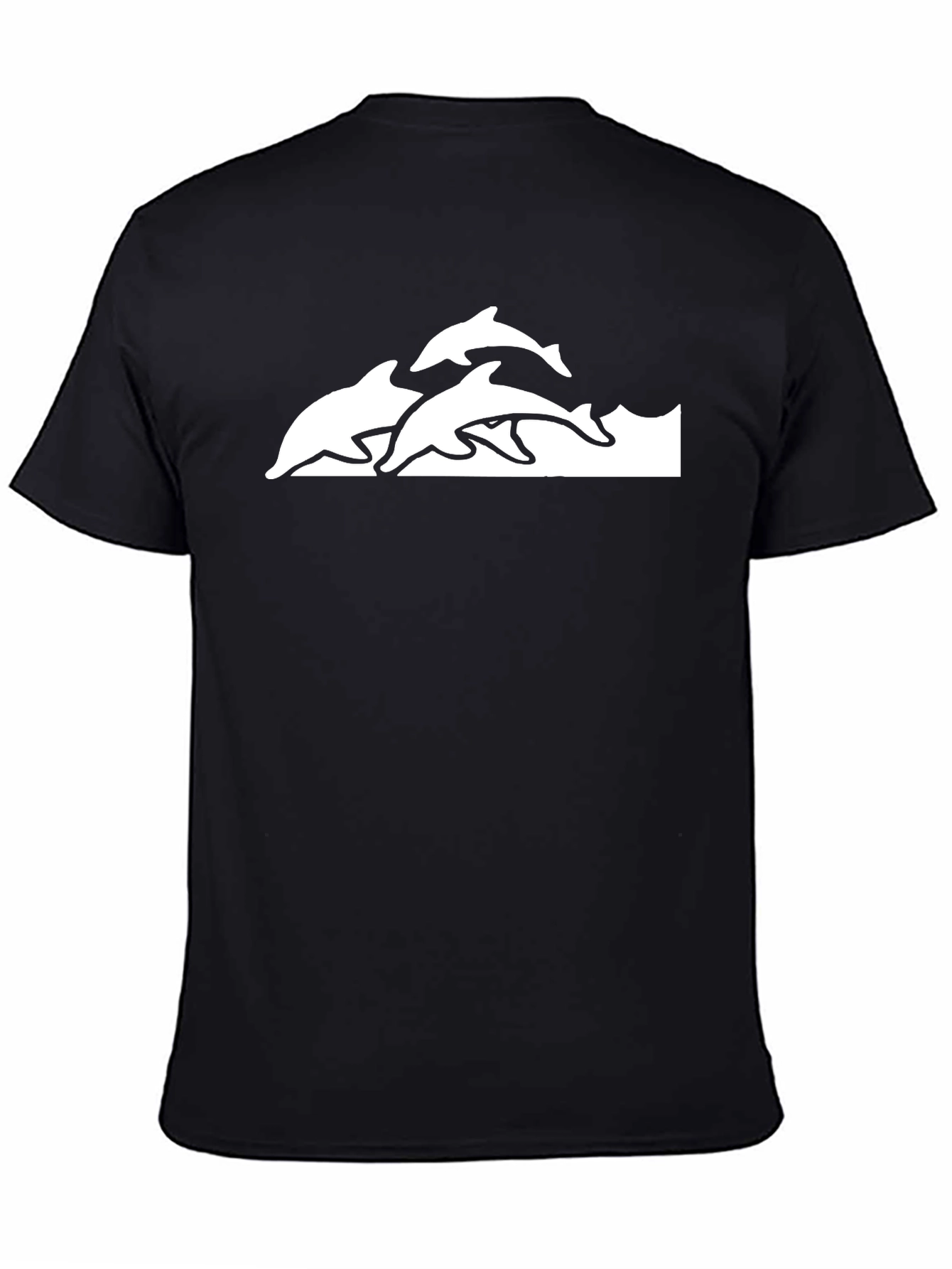 Dolphin Graphic T-Shirt - Black Short Sleeve