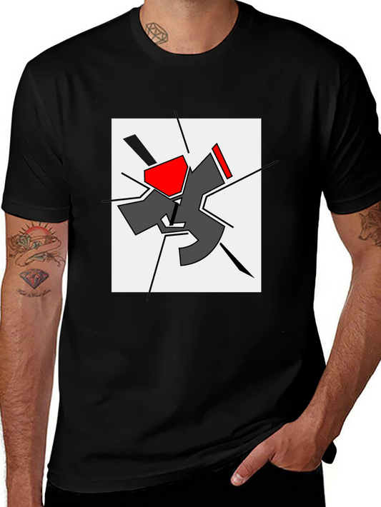 Abstract Graphic Print Black T-Shirt