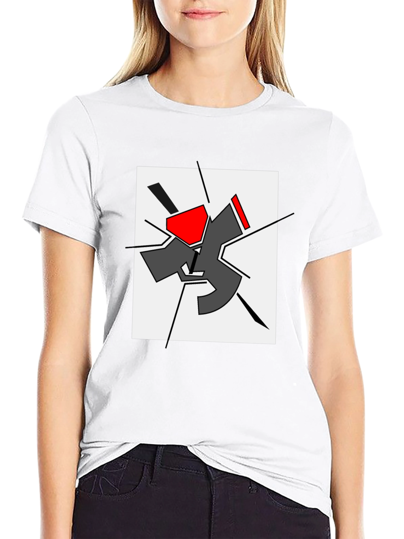 Abstract Graphic Print Black T-Shirt