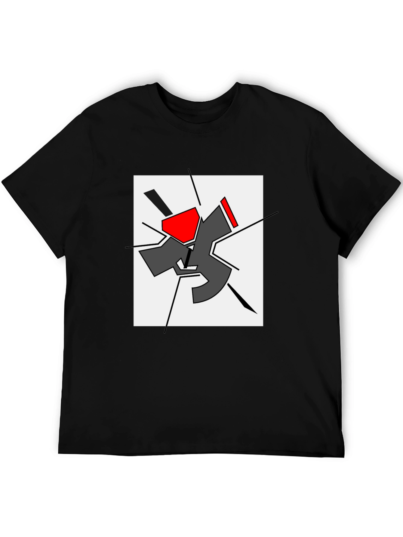 Abstract Graphic Print Black T-Shirt