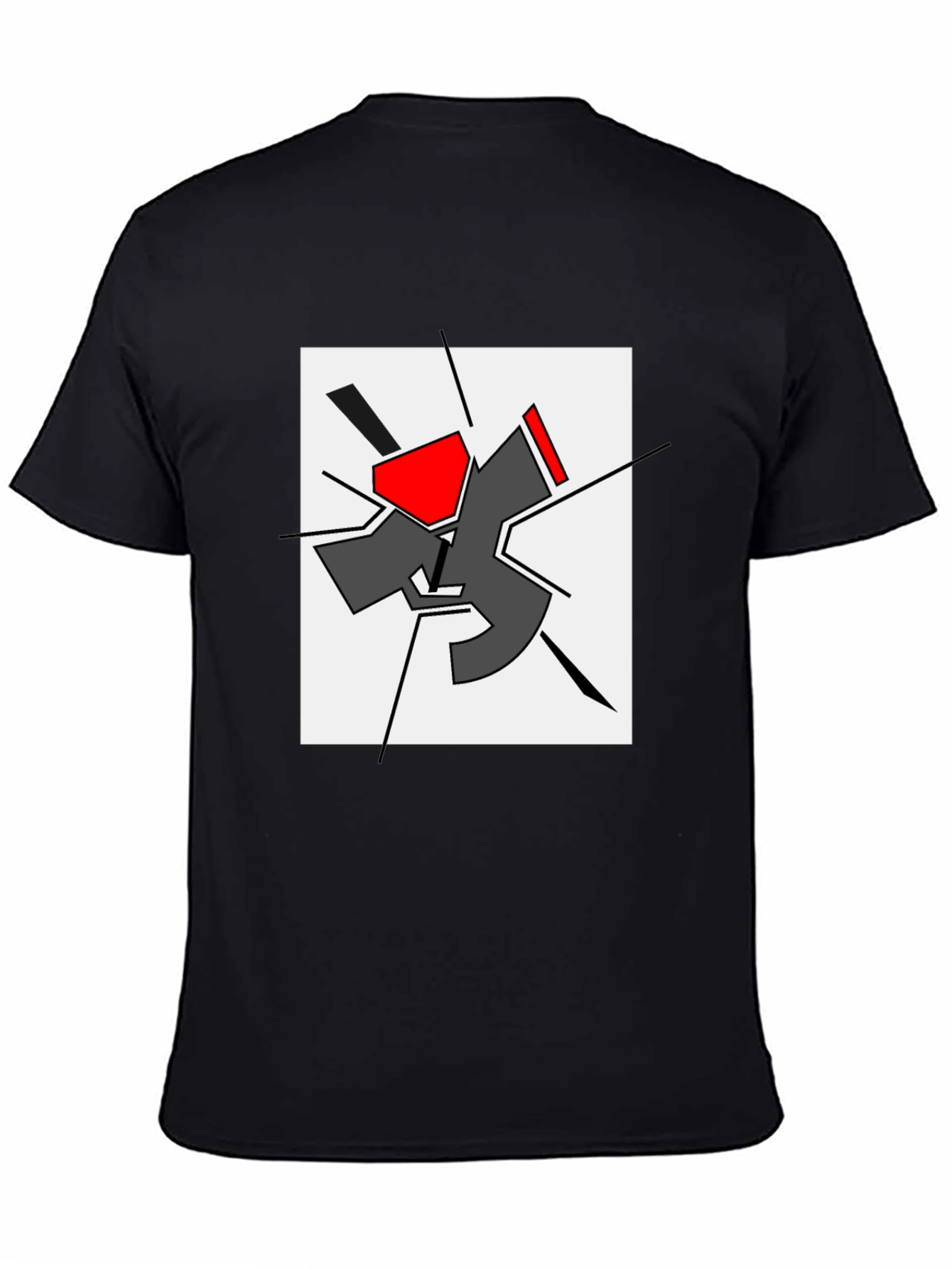 Abstract Graphic Print Black T-Shirt