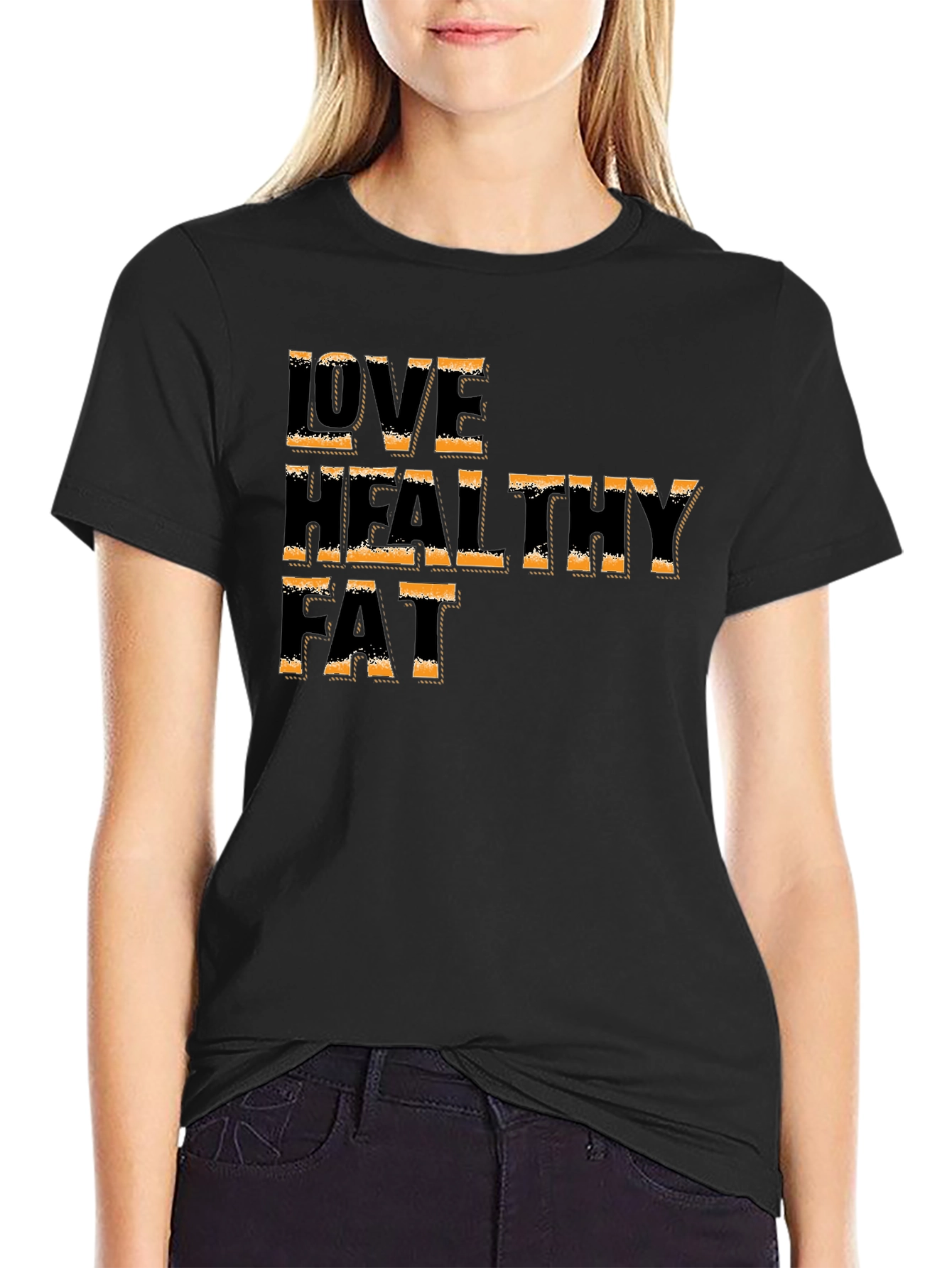 Love Healthy Fat T-Shirt Black Graphic Tee