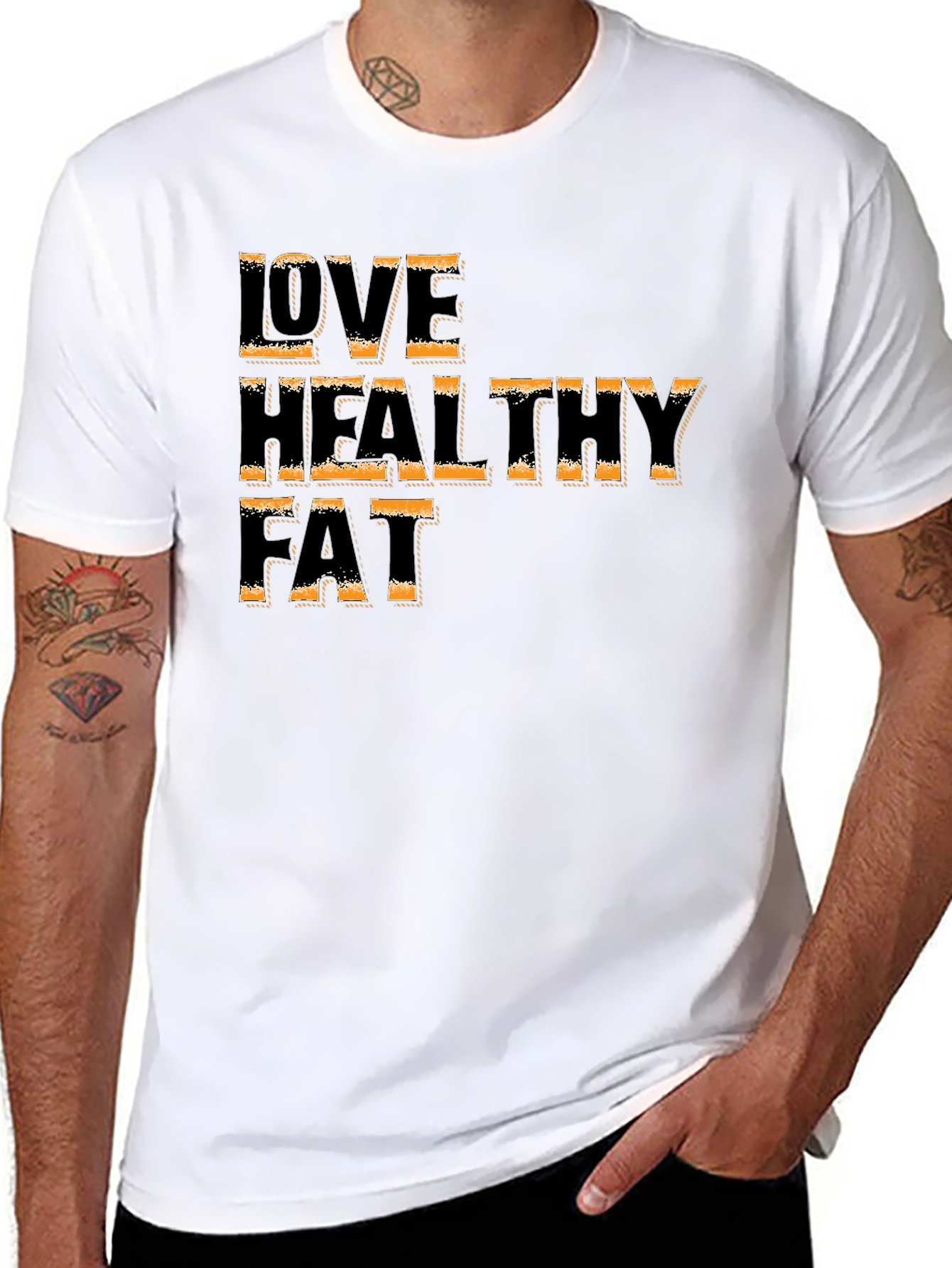 Love Healthy Fat T-Shirt Black Graphic Tee
