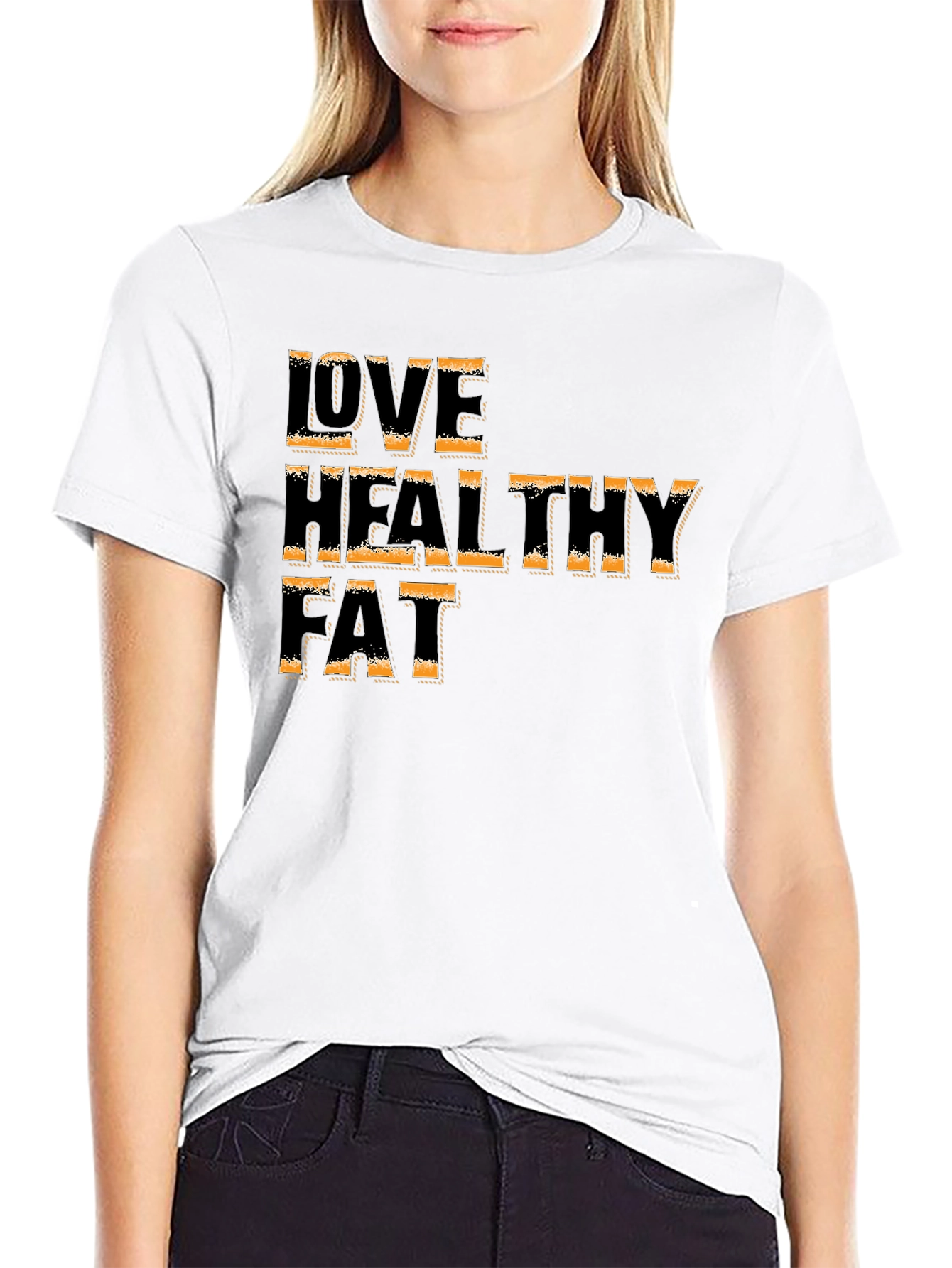 Love Healthy Fat T-Shirt Black Graphic Tee