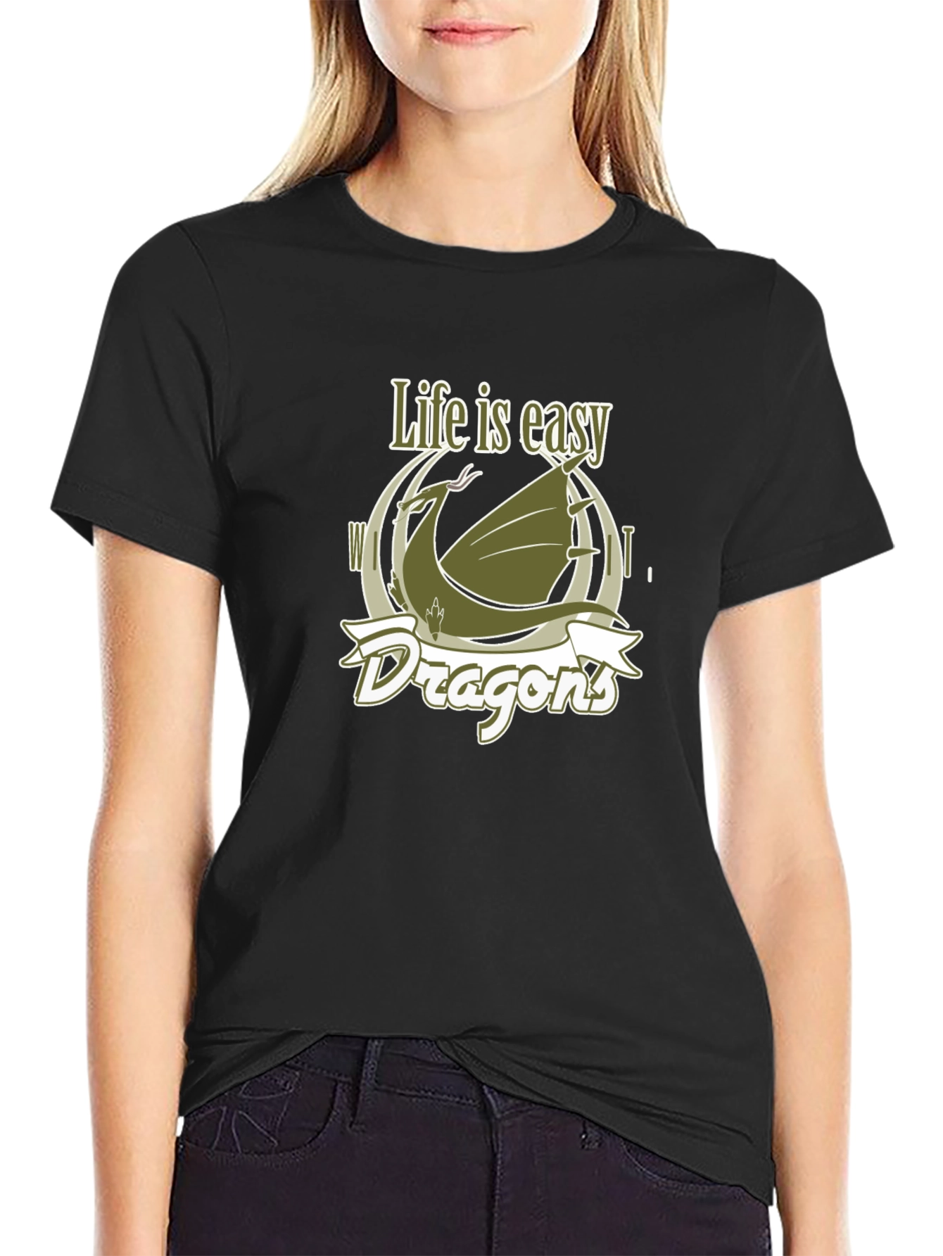 Life is Easy Dragons Graphic T-Shirt
