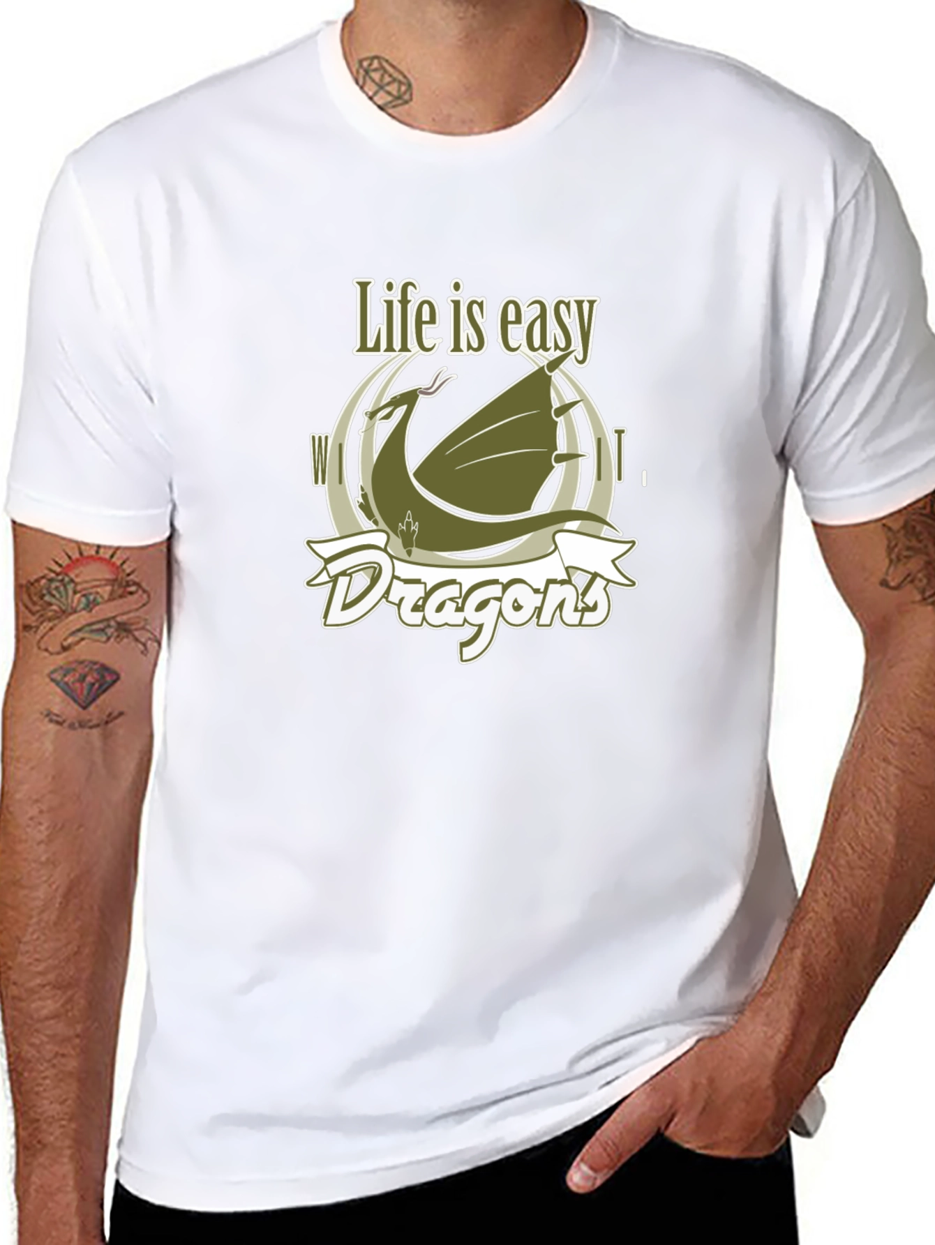 Life is Easy Dragons Graphic T-Shirt